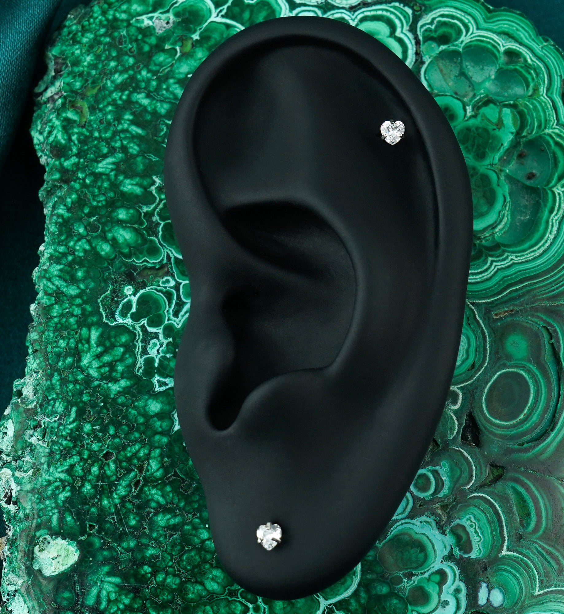 Clear Heart CZ Labret Post