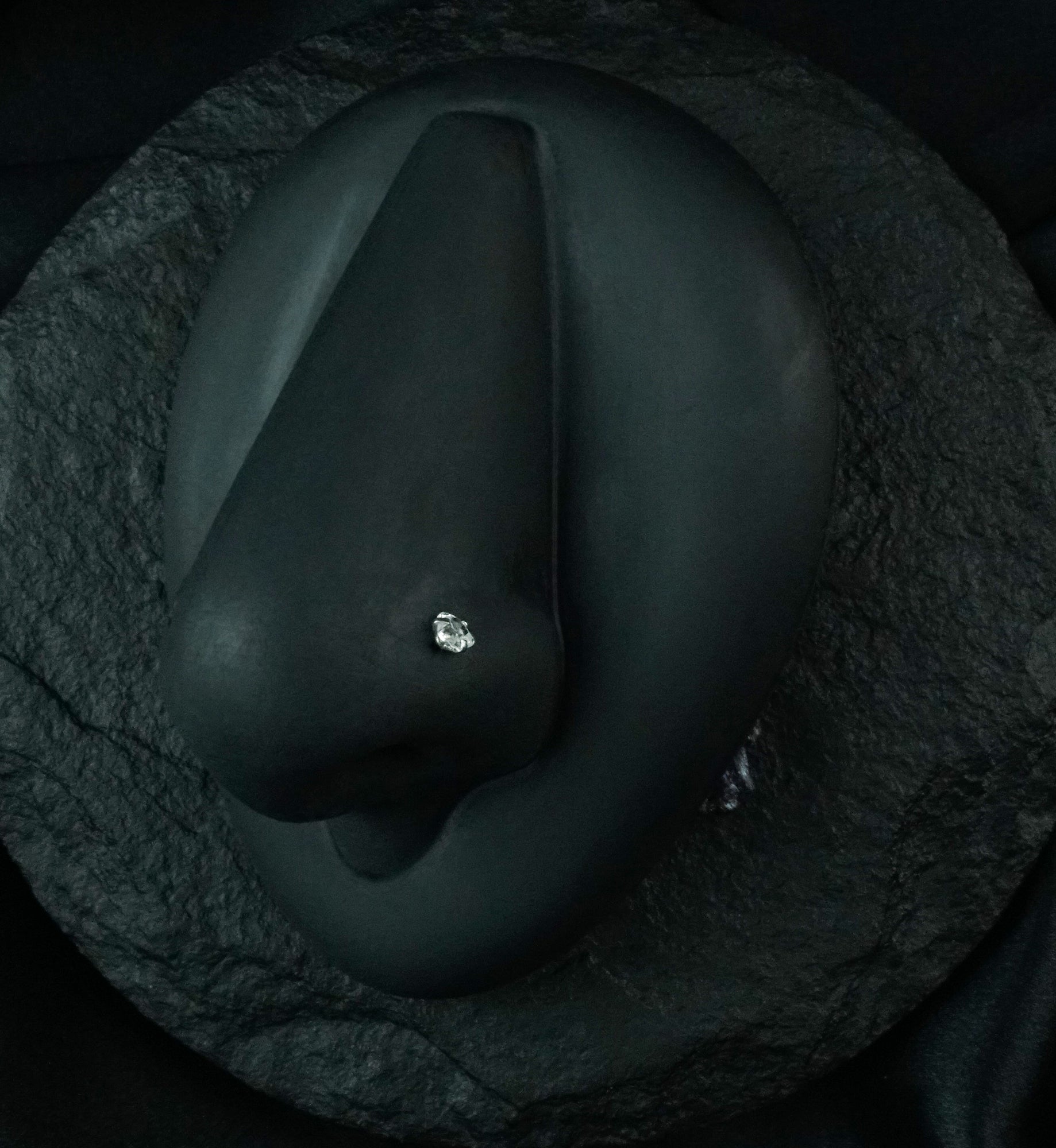 Clear Heart CZ Stainless Steel Nose Screw