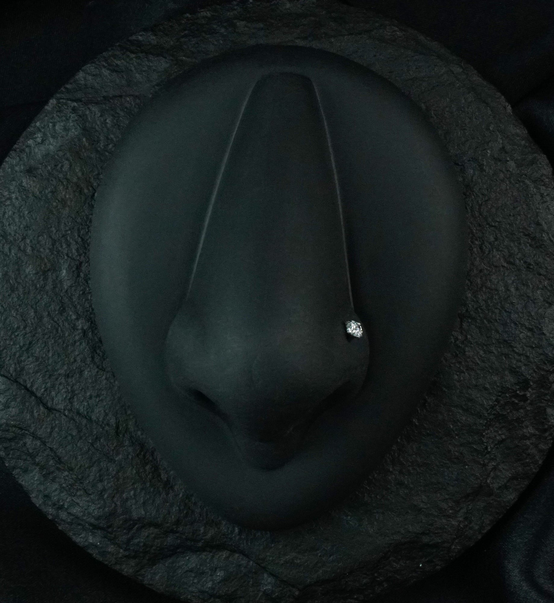 Clear Prong Set CZ Stainless Steel Nose Screw