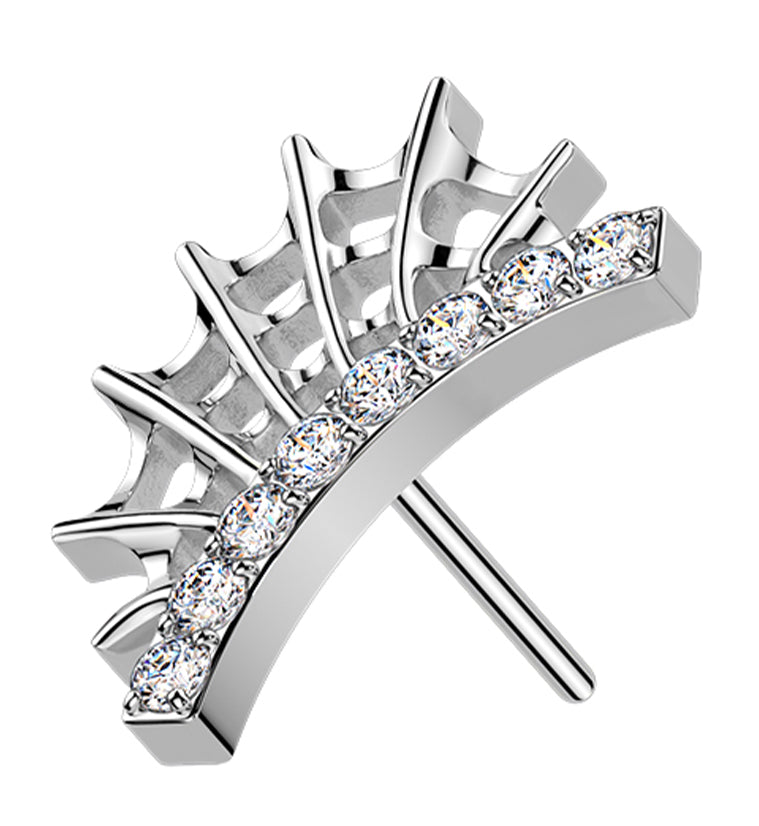 Cobweb CZ Titanium Threadless Top