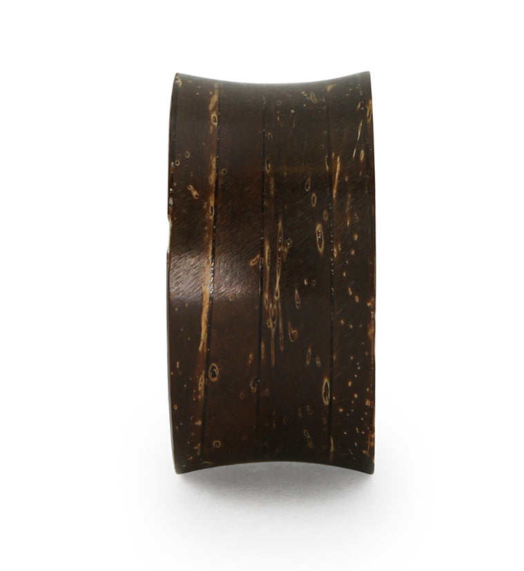 Coconut Shell Tunnel Plugs With Crocodile Wood Inlay