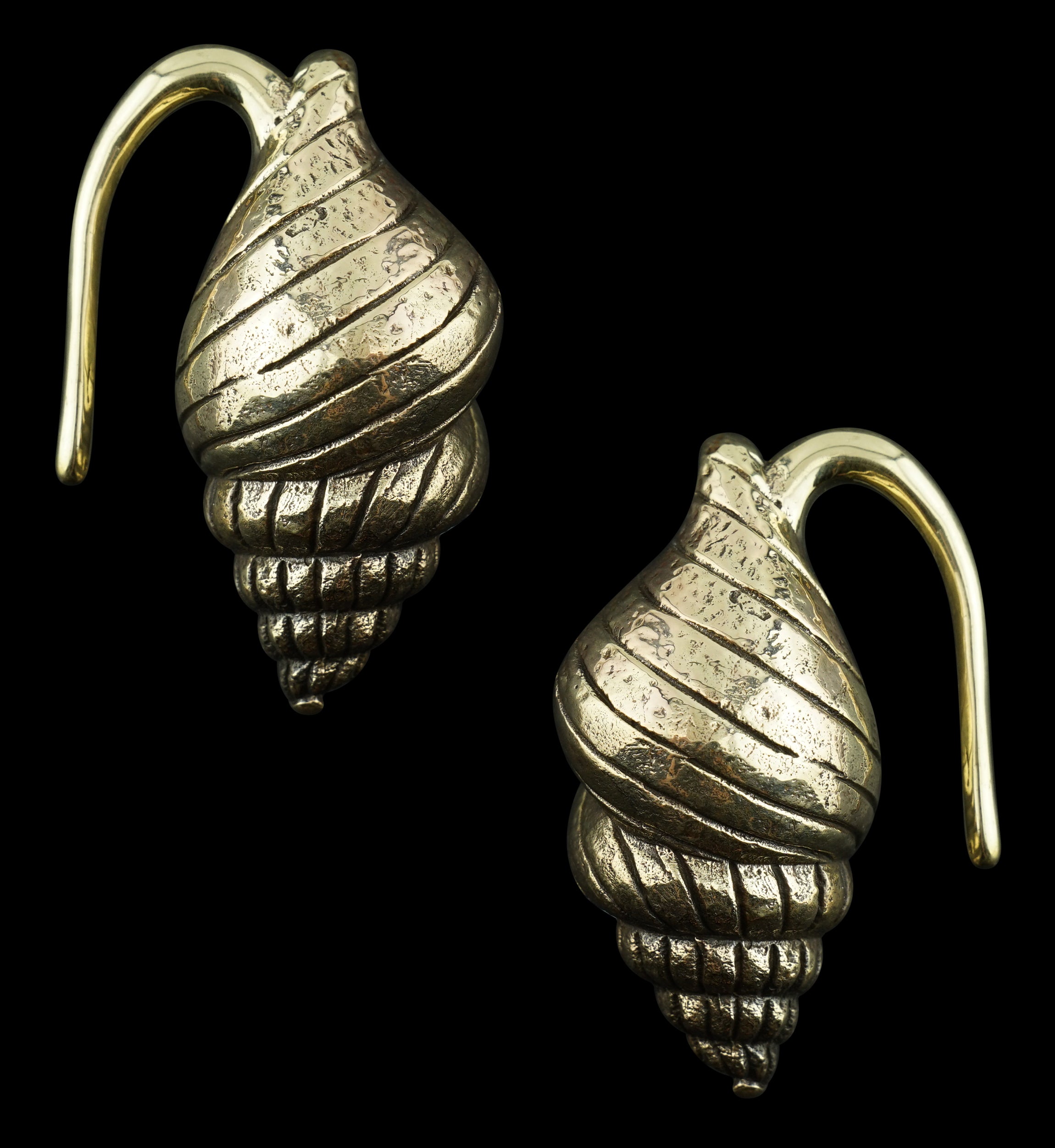 Conch Shell Brass Ear Weights