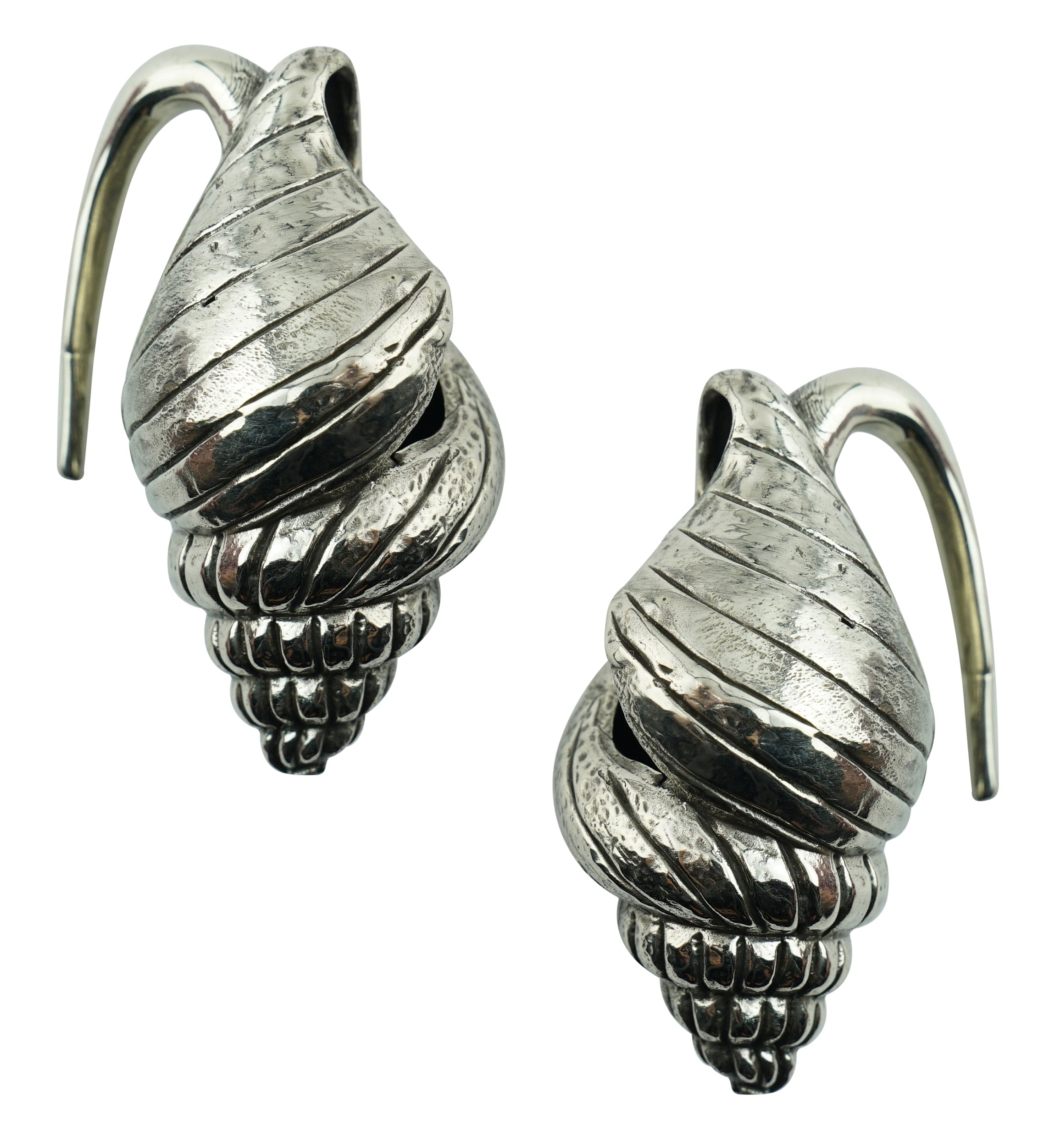 Conch Shell White Brass Ear Weights