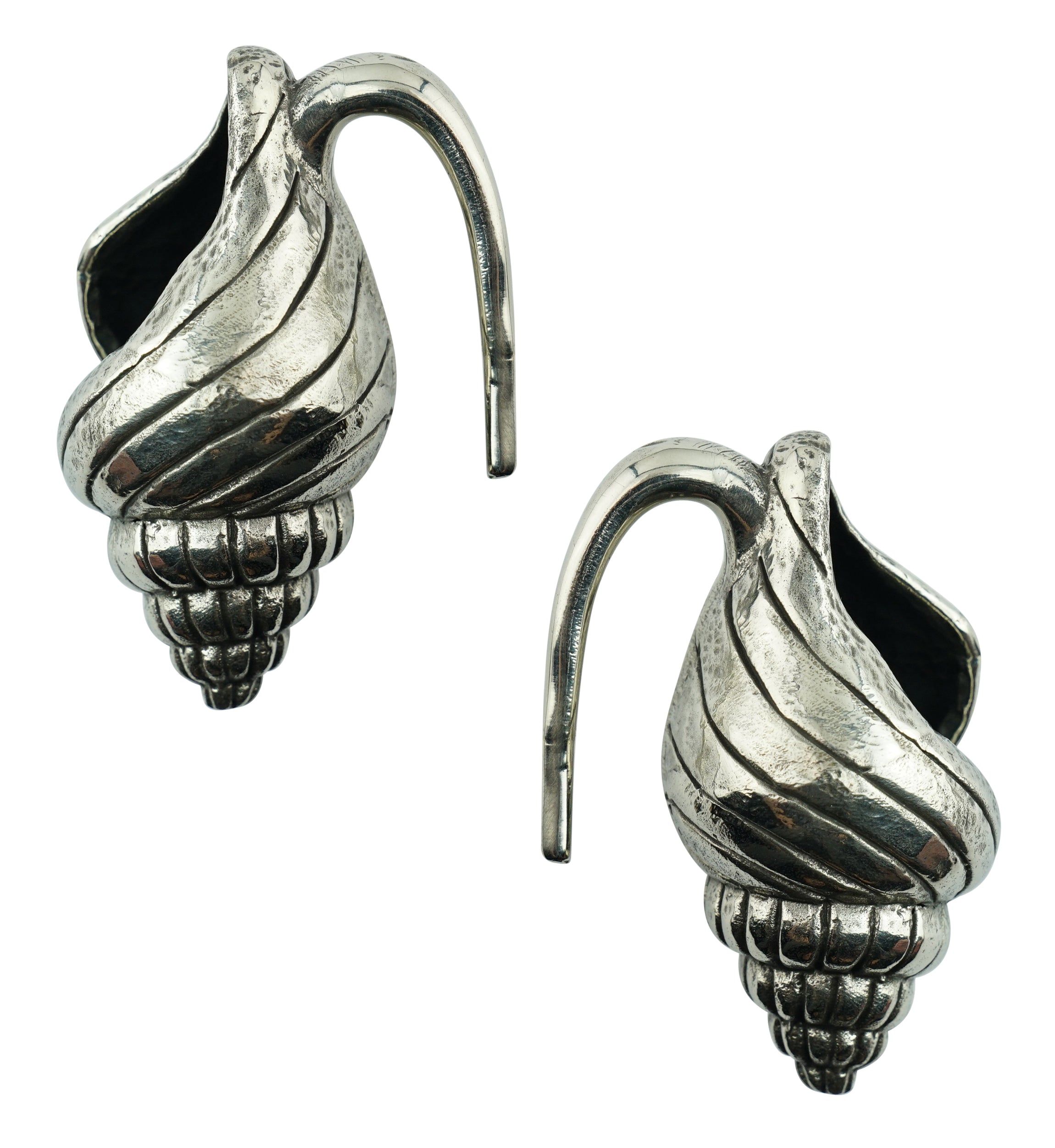 Conch Shell White Brass Ear Weights