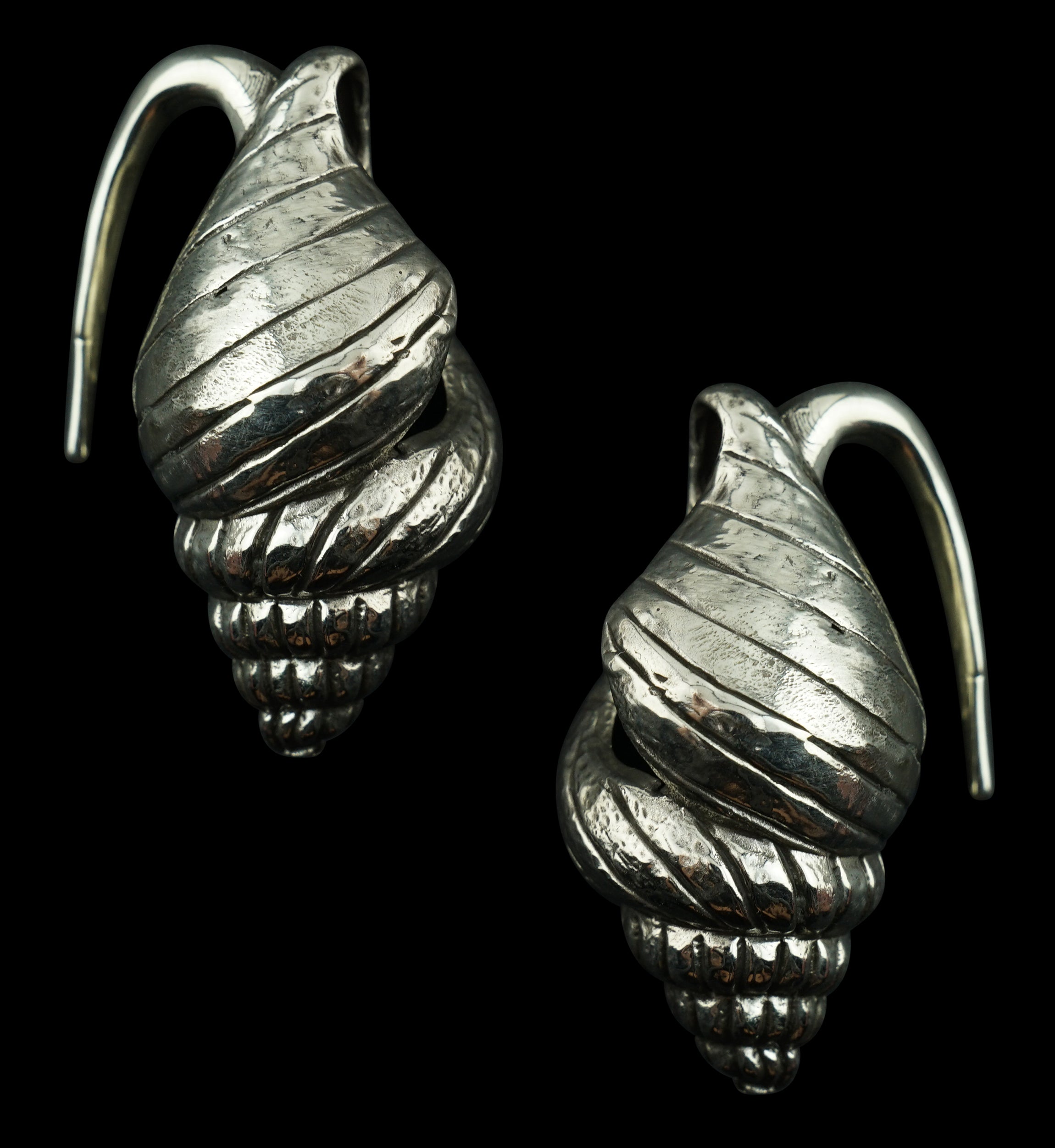 Conch Shell White Brass Ear Weights