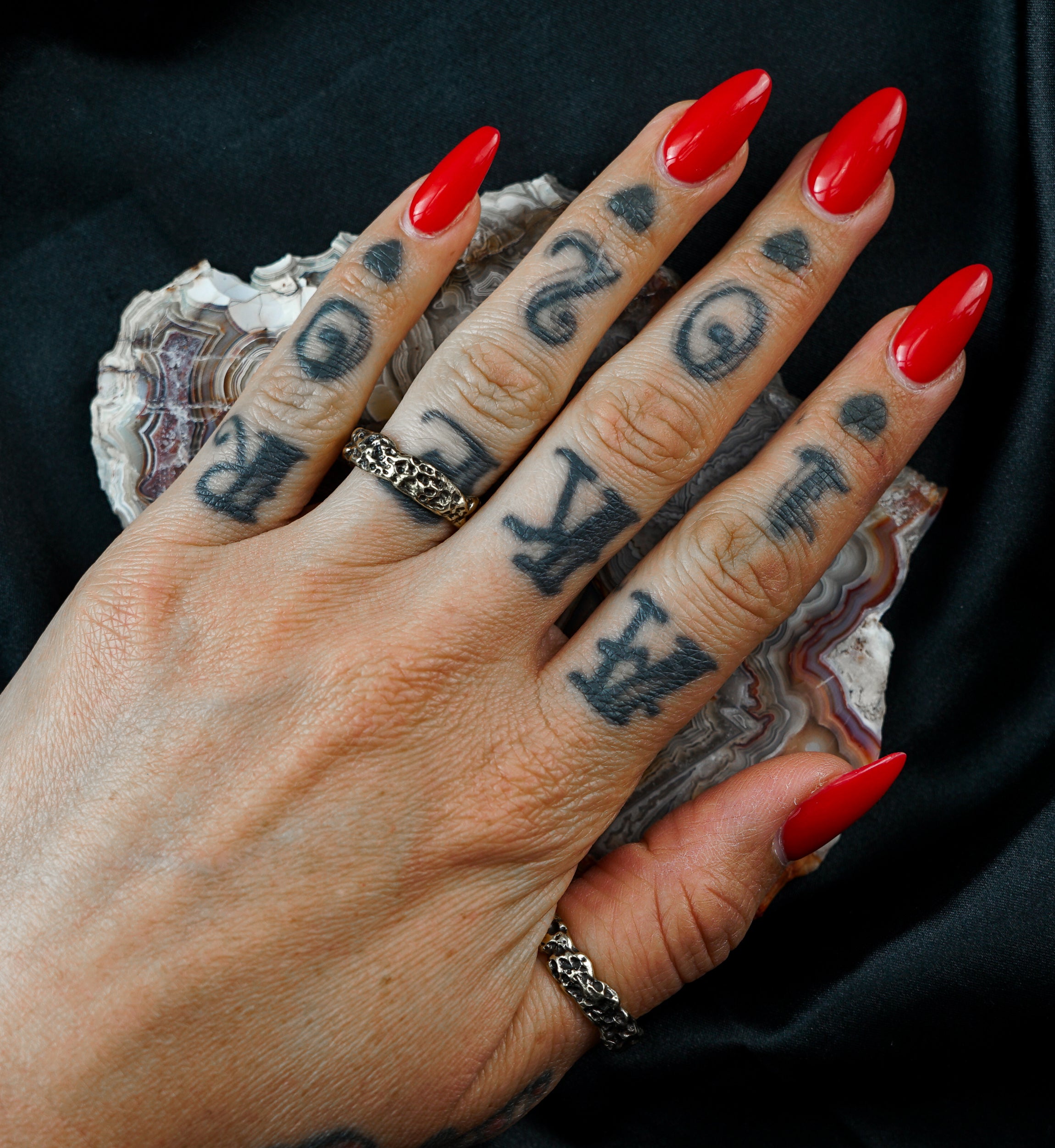 Coral Sponge Hammered Brass Ring