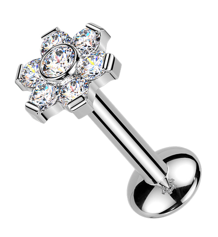 Cosmos Moissanite Gem Titanium Threadless Labret