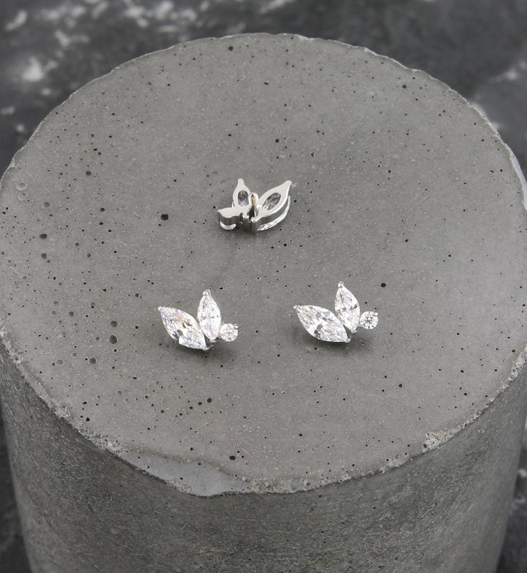 Coterie Clear CZ Internally Threaded Titanium Top