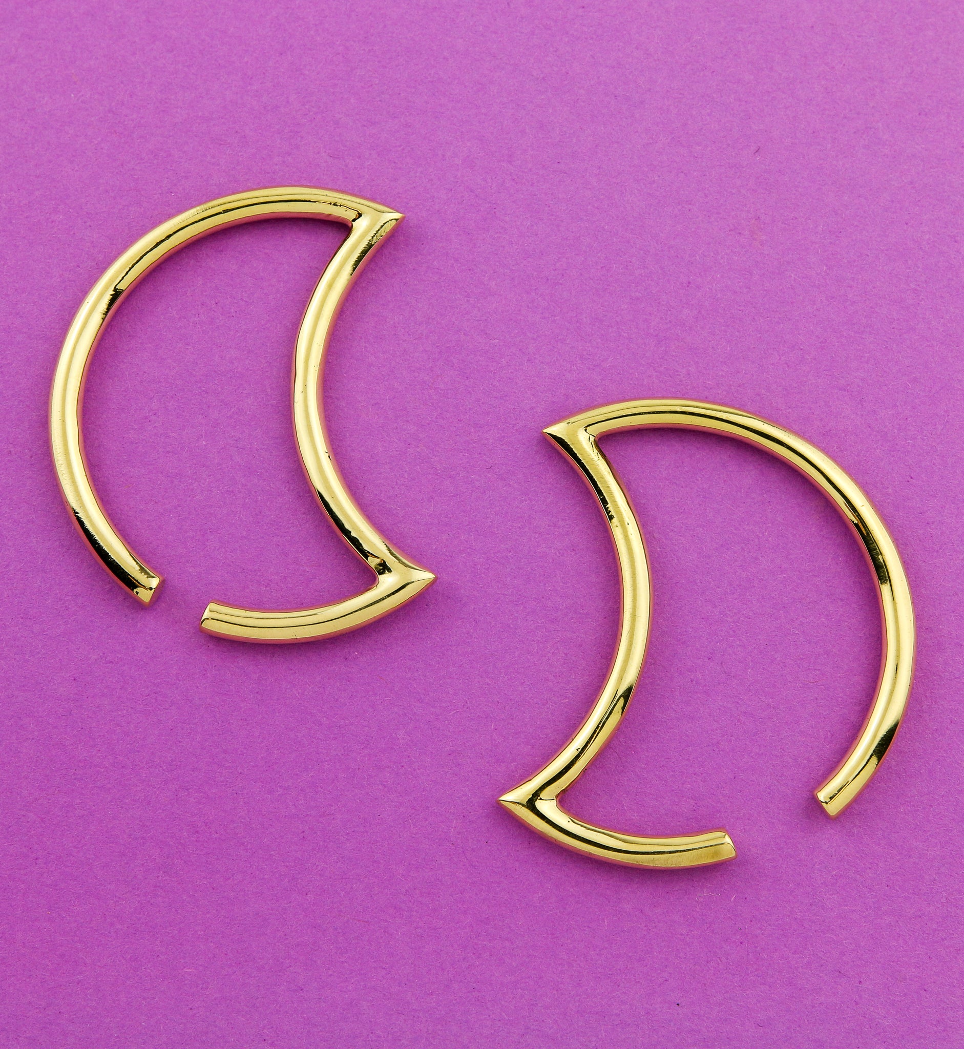 Crescent Moon Brass Ear Weights