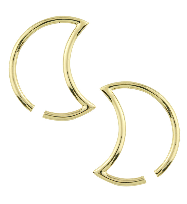 Crescent Moon Brass Ear Weights