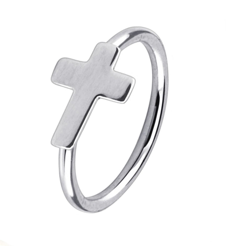 20G Stainless Steel Cross Seamless Hoop Ring