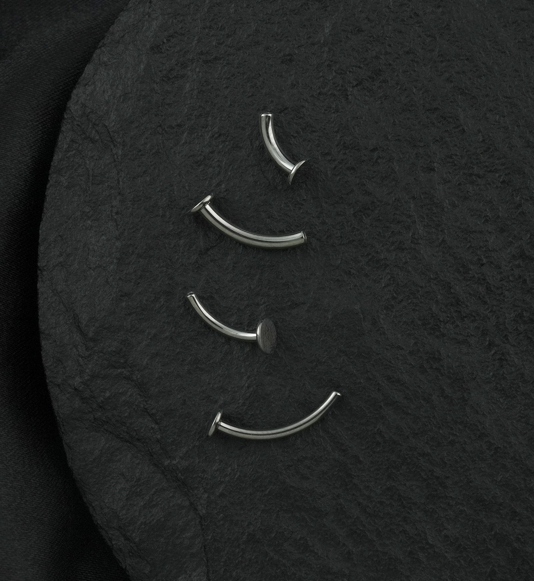 Curved Internally Threaded Titanium Flat Back Barbell (Post Only)