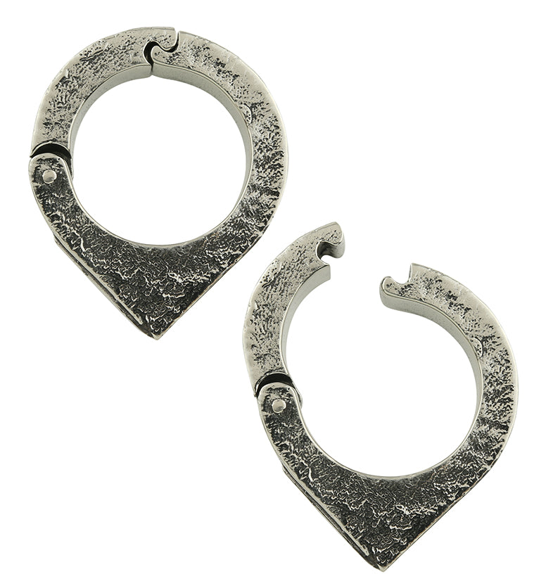 Cusp Triangle Abalone White Brass Hinged Hoop Ear Weights