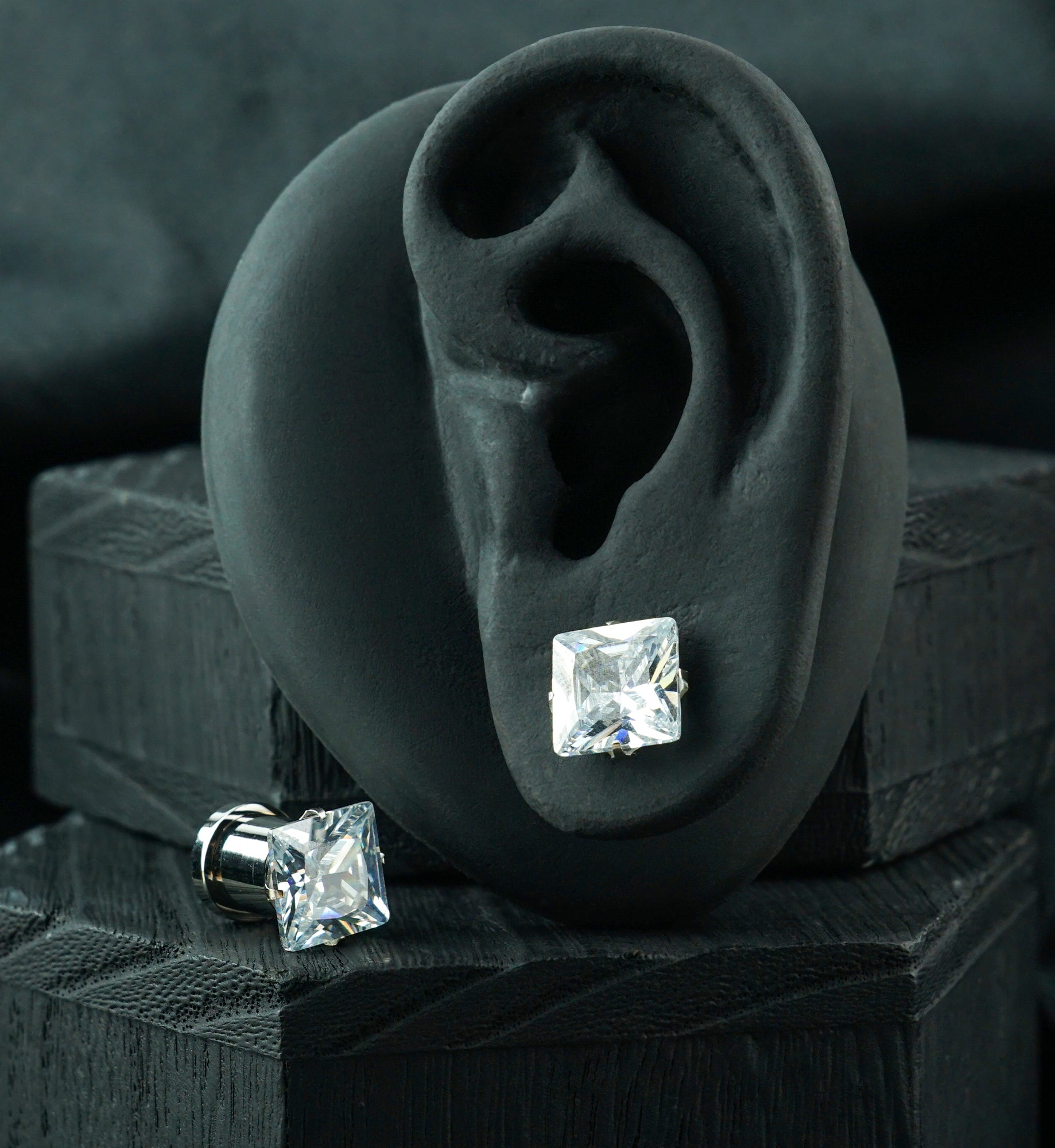 Clear CZ Gem Diamond Stud Plugs
