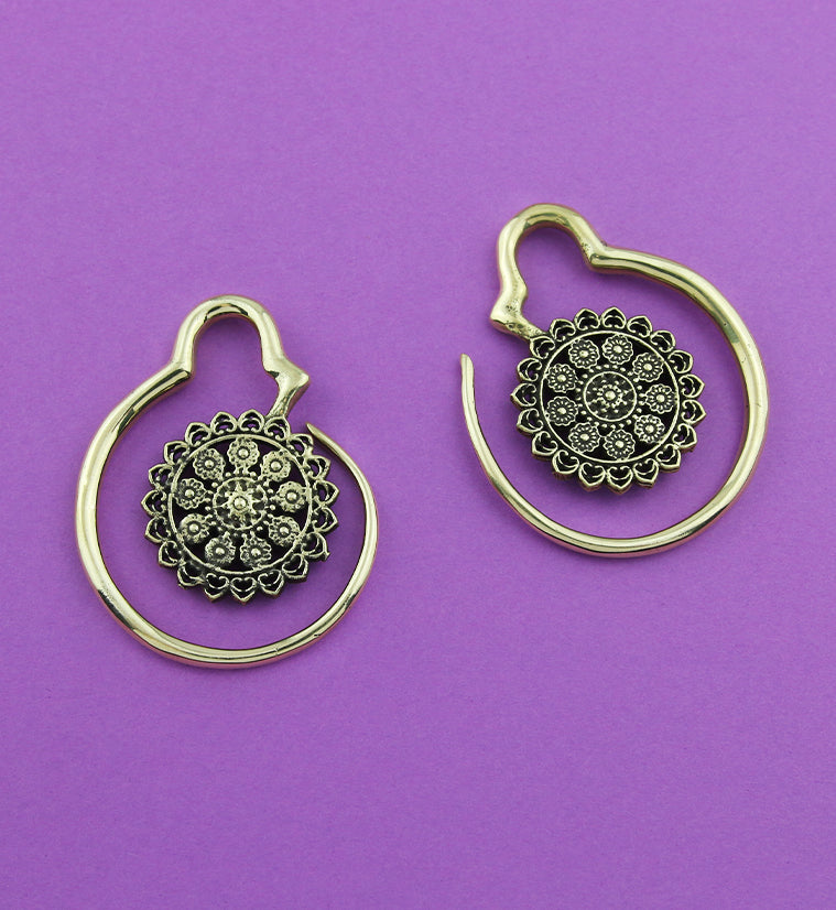 Damask Brass Ear Weights