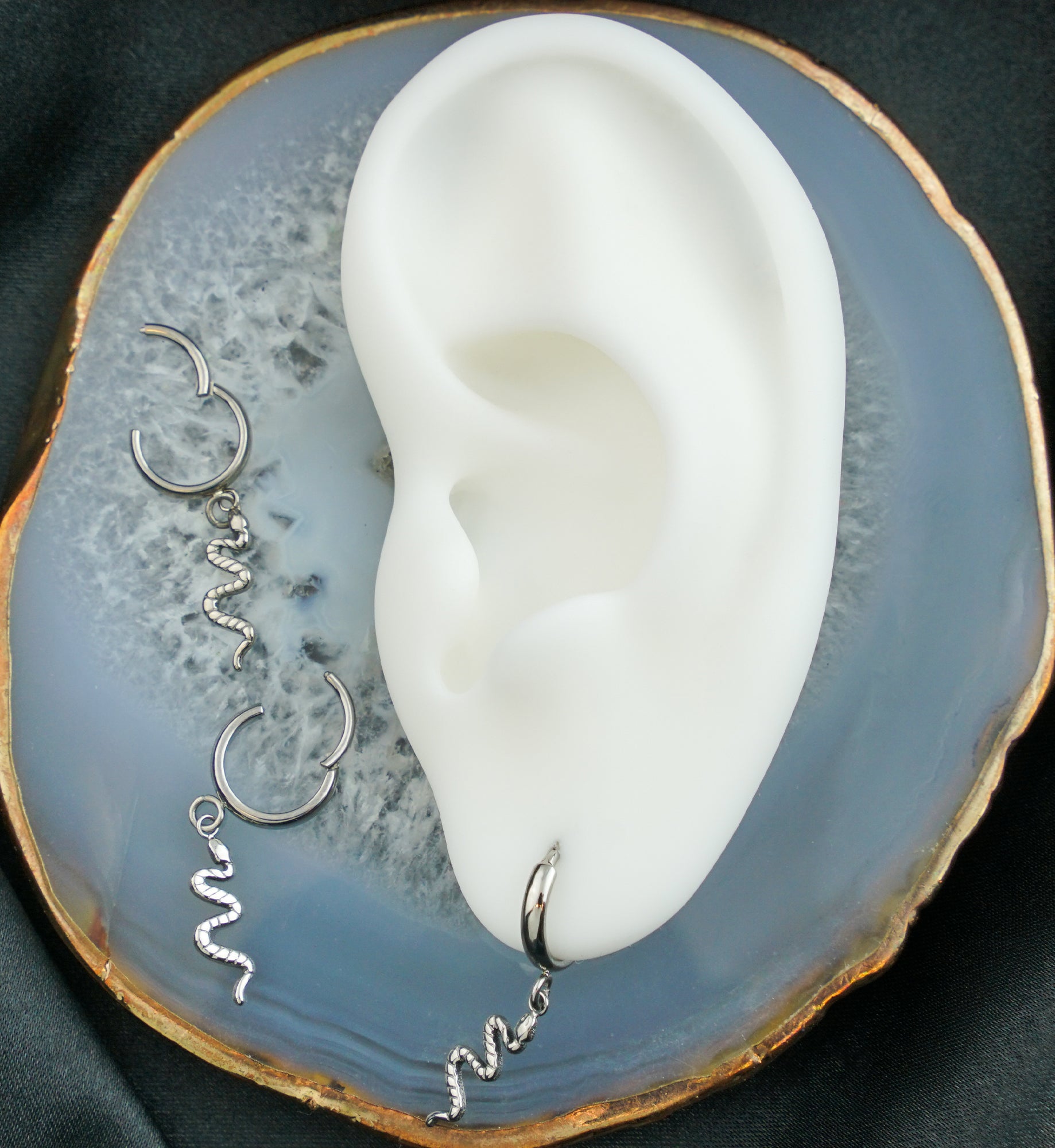 Dangle Snake Titanium Hinged Segment Ring