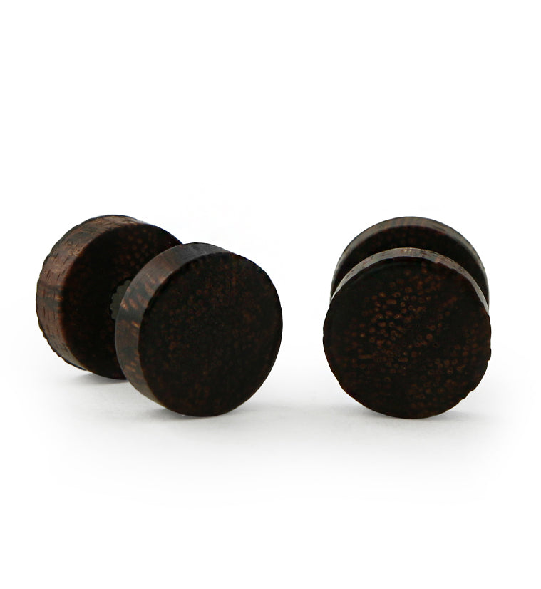 Dark Tamarind Wood Fake Gauge Plugs
