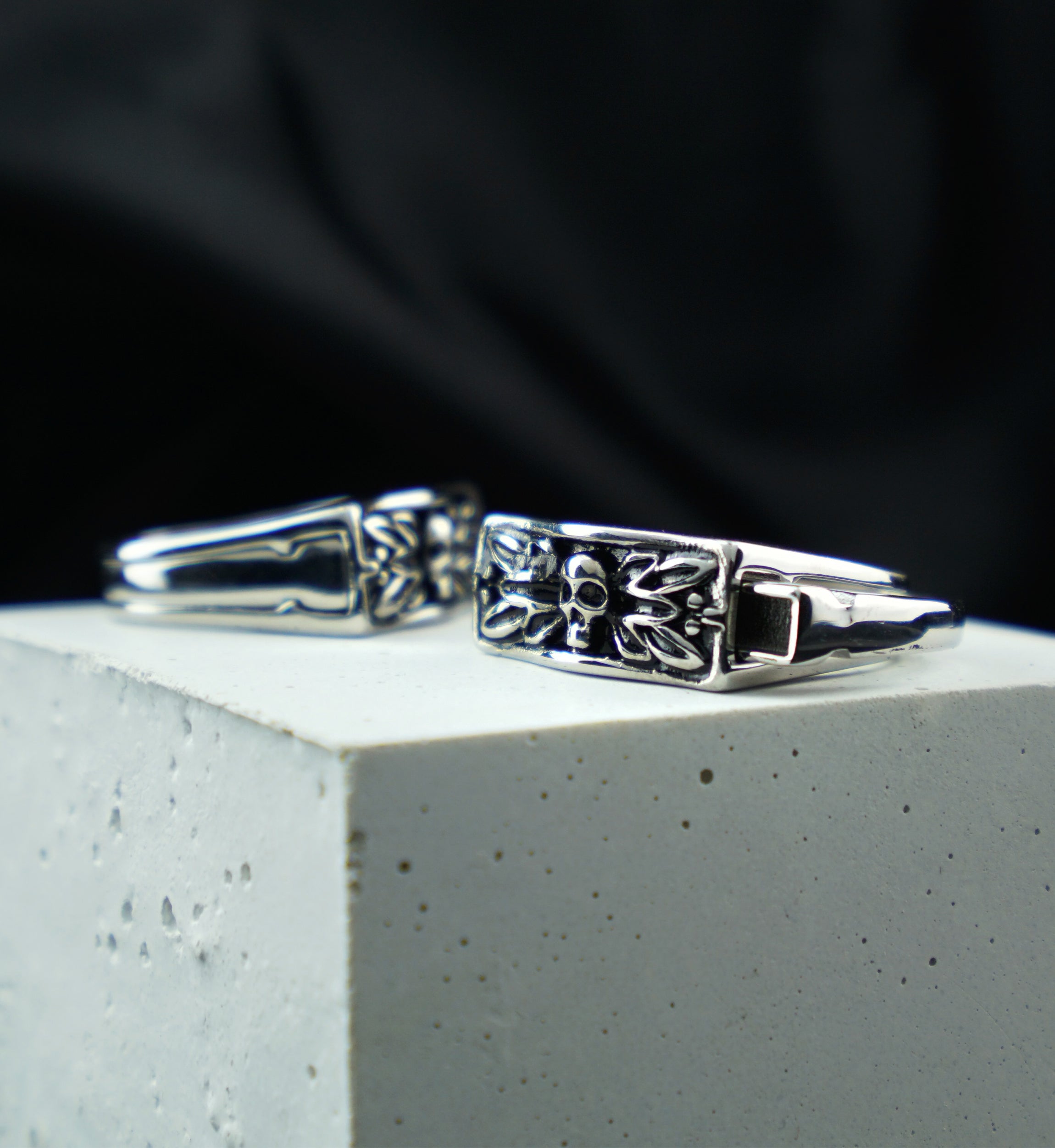 Death Moth Secret Compartment Stainless Steel Ring