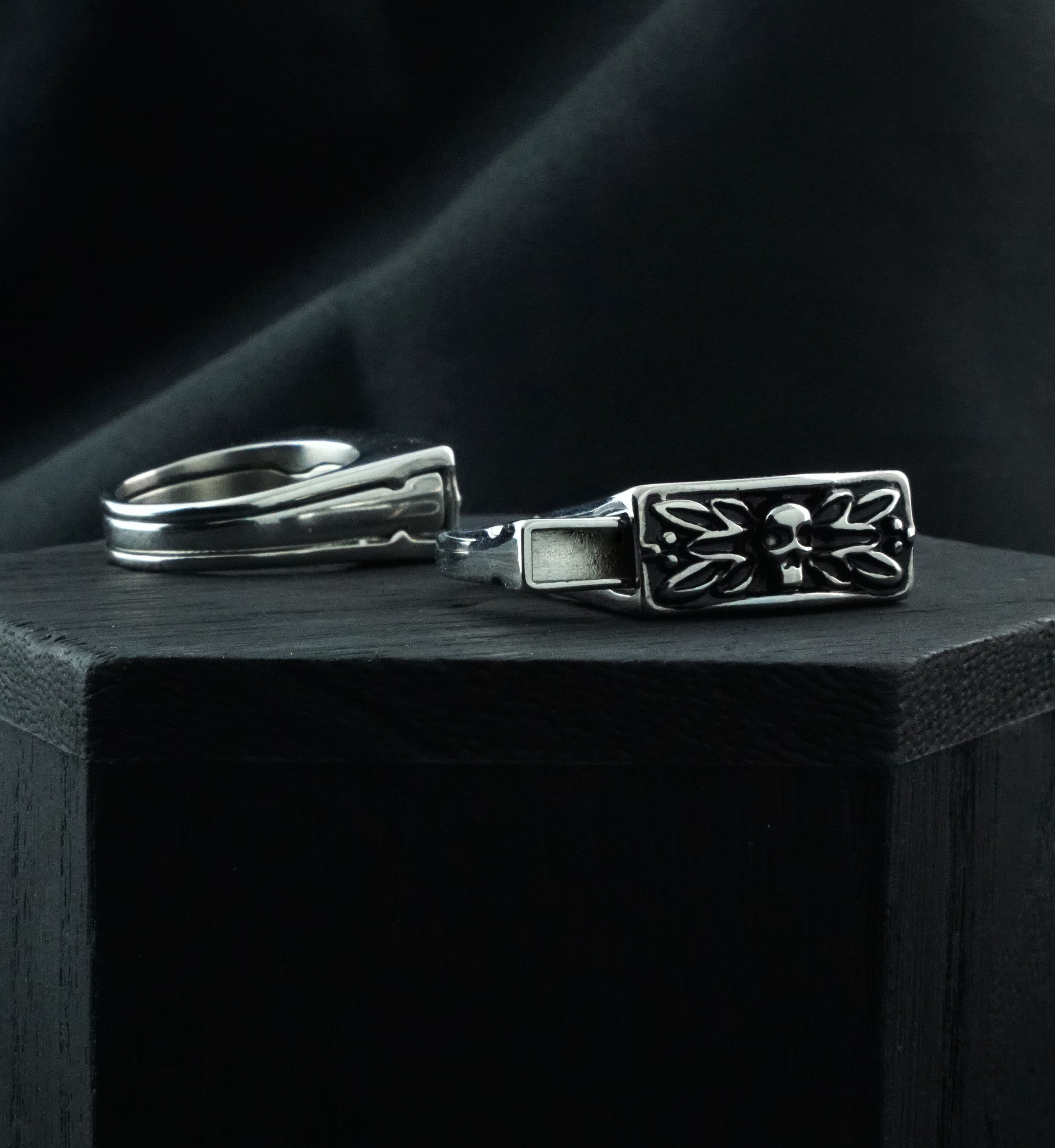 Death Moth Secret Compartment Stainless Steel Ring