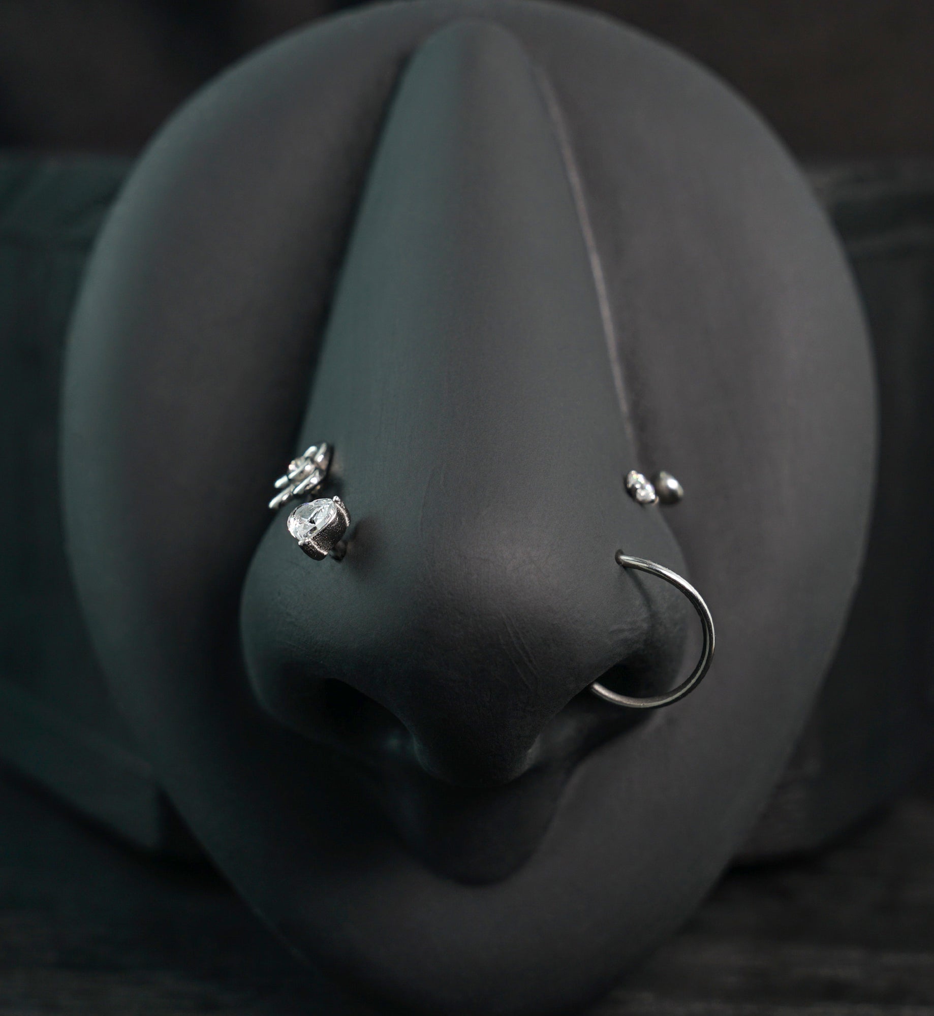 Demure Clear CZ Stainless Steel L Bend/Stud/Hoop Variety Pack (6 Pack)