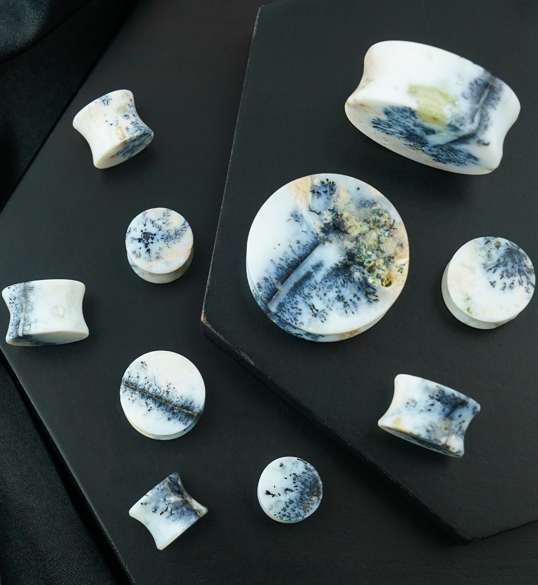 Dendrite Agate Stone Plugs