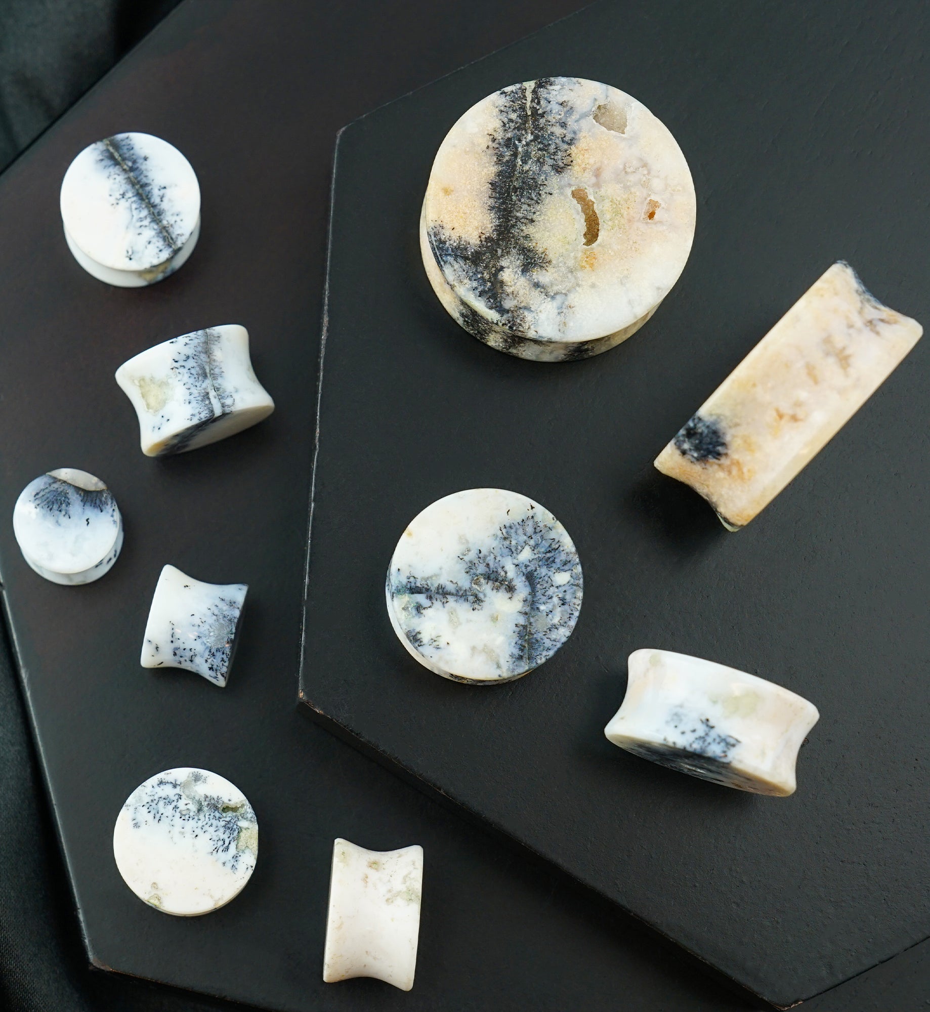 Dendrite Agate Stone Plugs