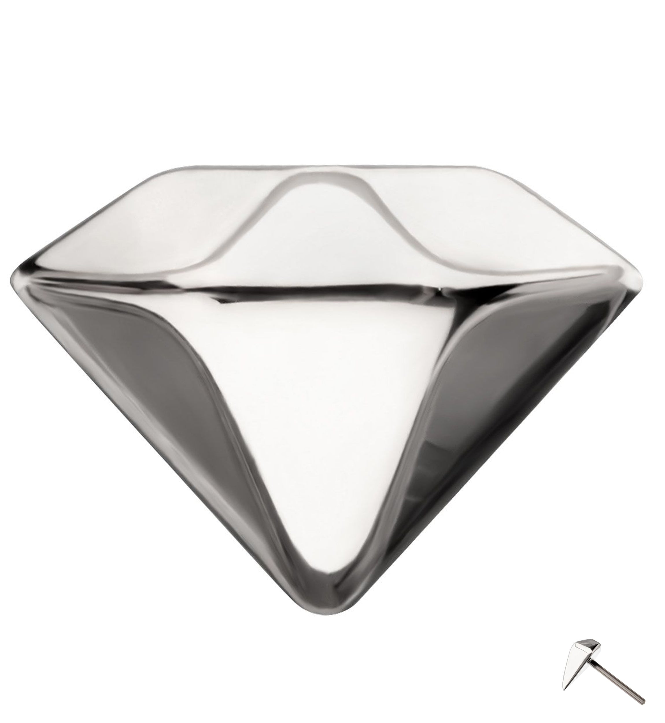 Diamond Shape Titanium Threadless Top