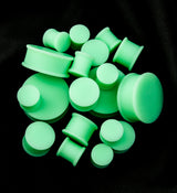 Double Flare Matte Mint Green Silicone Plugs