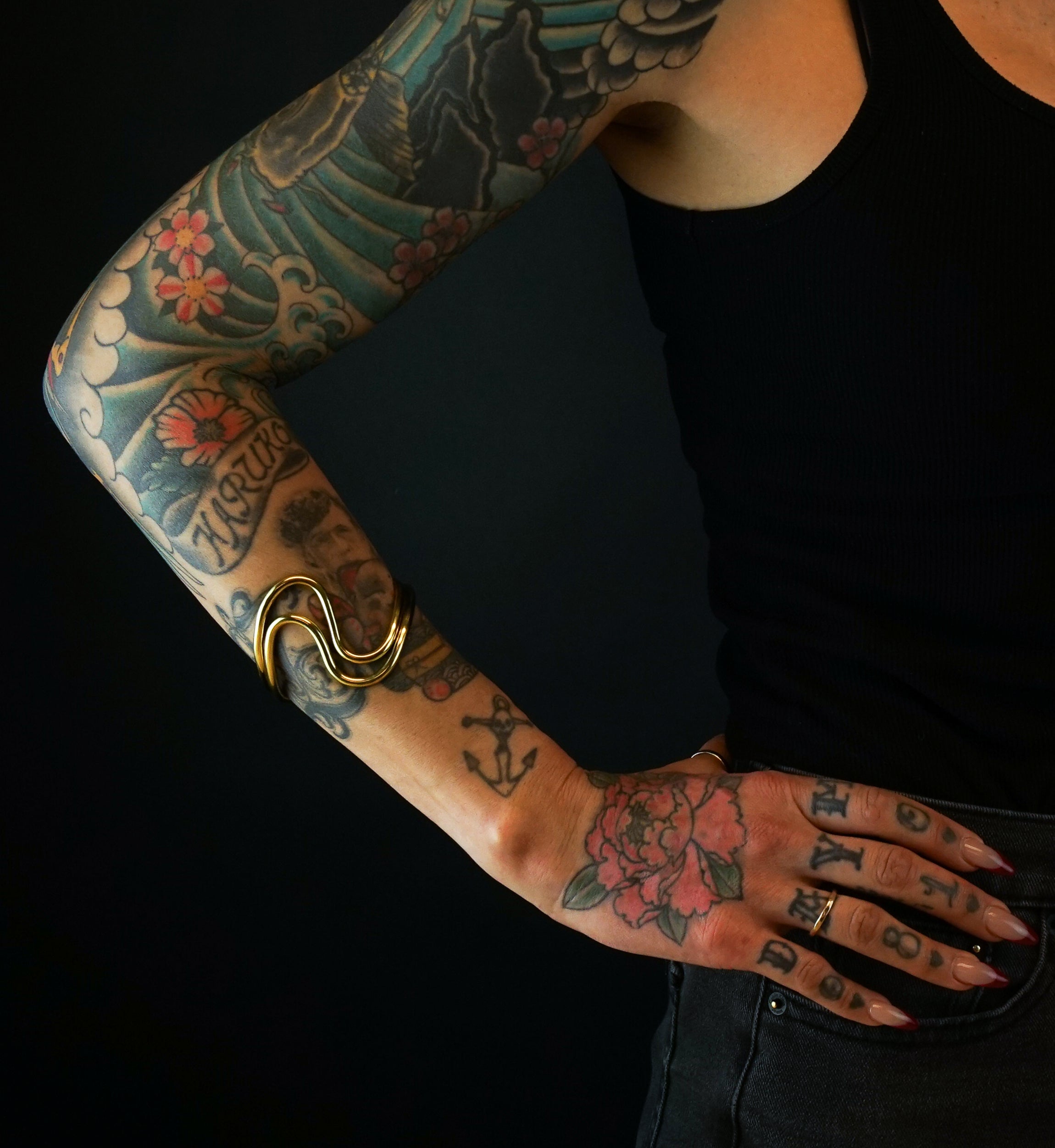 Double Swerve Brass Bangle