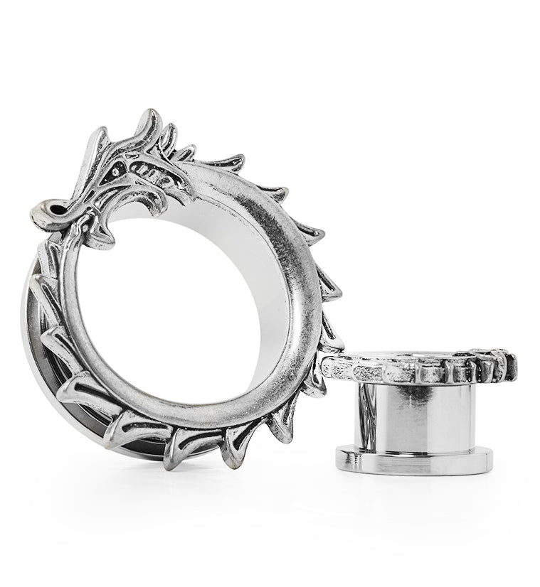 Dragon Wrap Stainless Steel Tunnel Plugs
