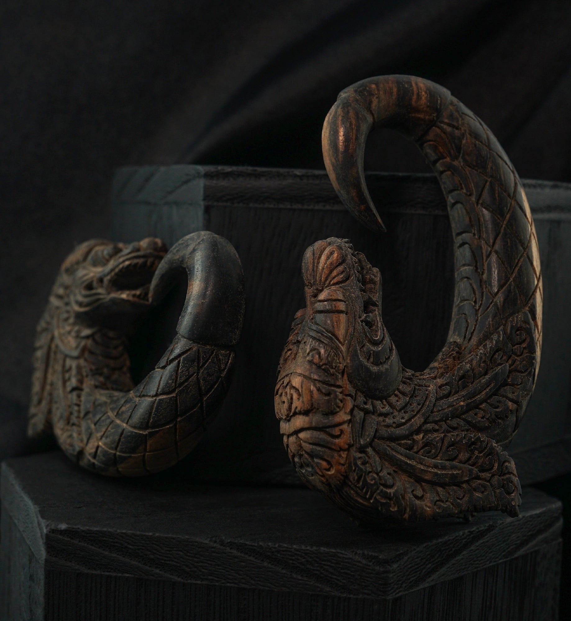 Dragon Fiery Areng Wooden Hangers