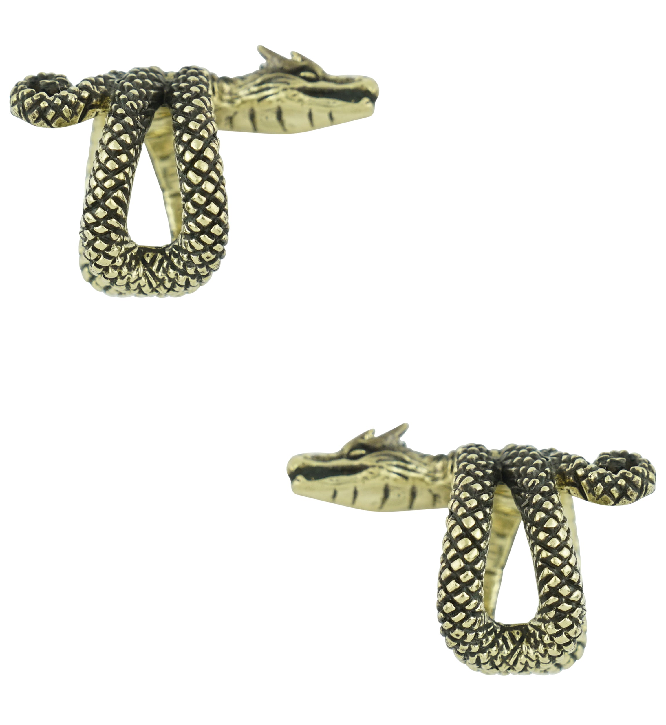 Dragon Wrap Brass Hinged Stretched Ear Cuffs
