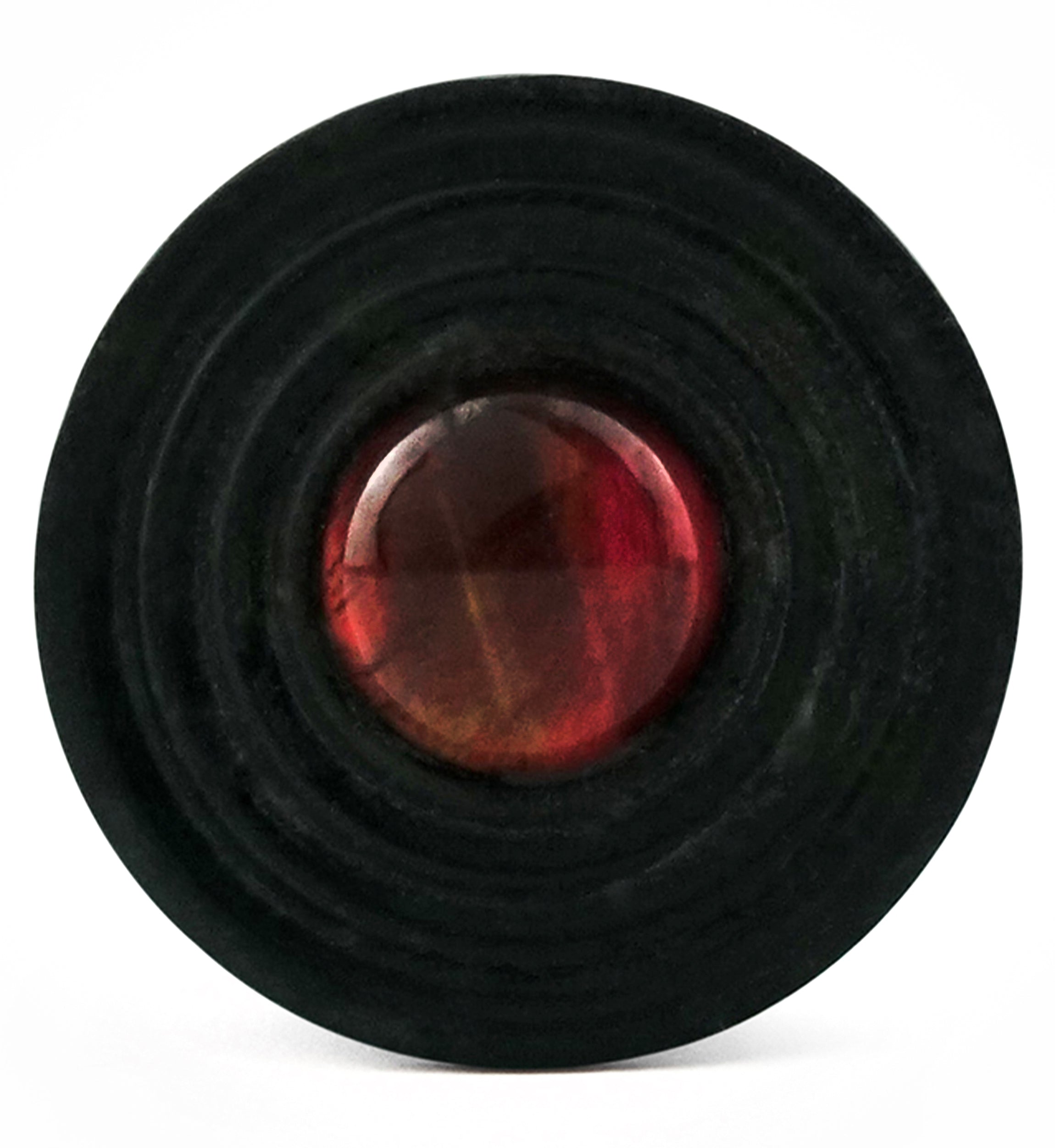 Ecliptic Red Tiger Eye Stone Areng Wood Double Flare Plugs