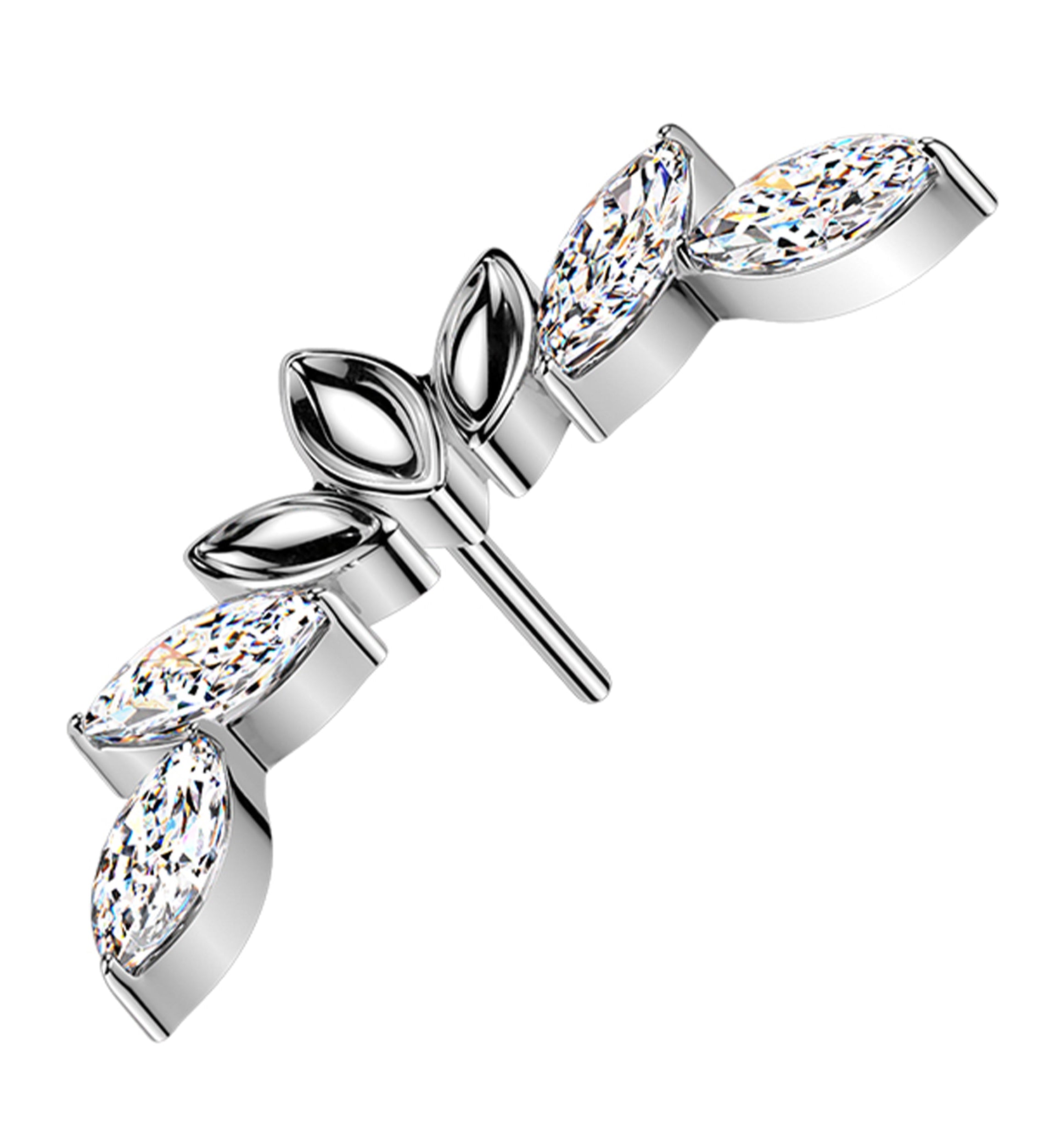 Empress Arch Clear CZ Titanium Threadless Top