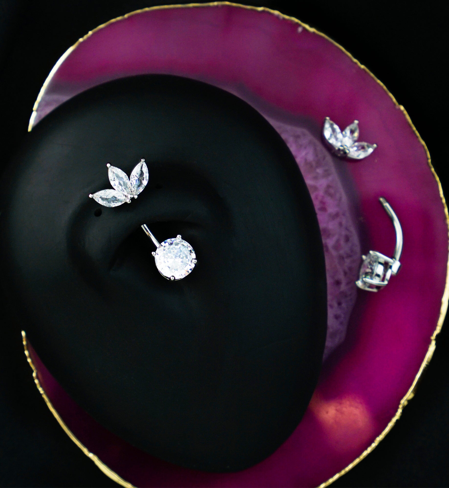 Empress Top Clear CZ Stainless Steel Belly Button Ring