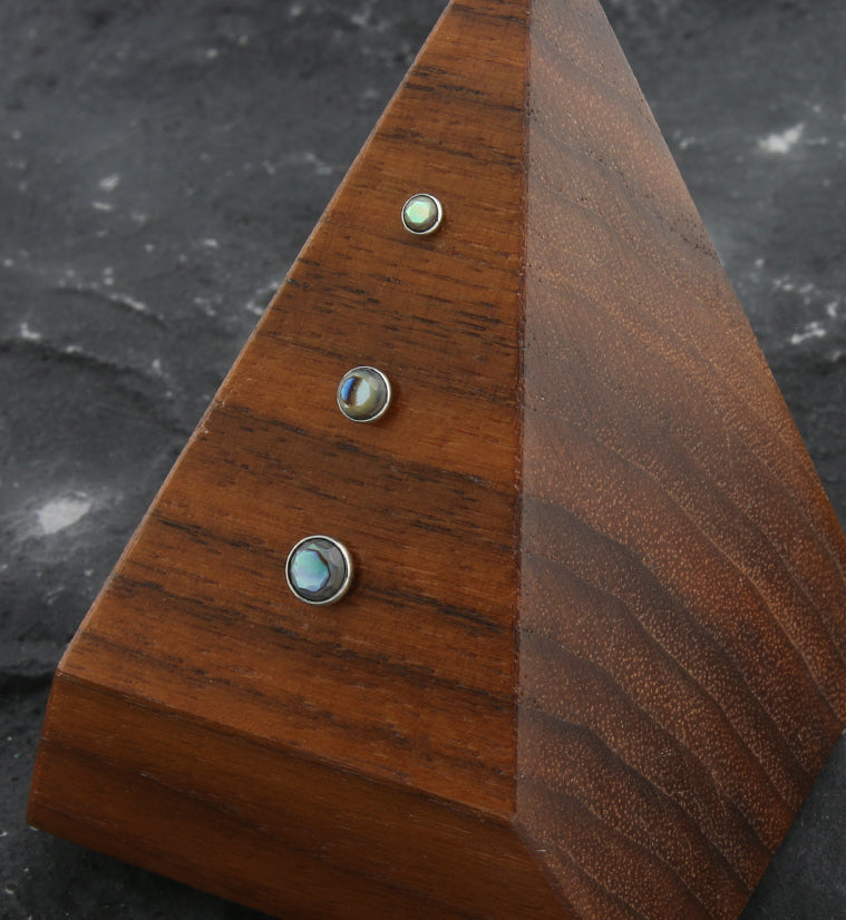 Faceted Abalone Titanium Threadless Top