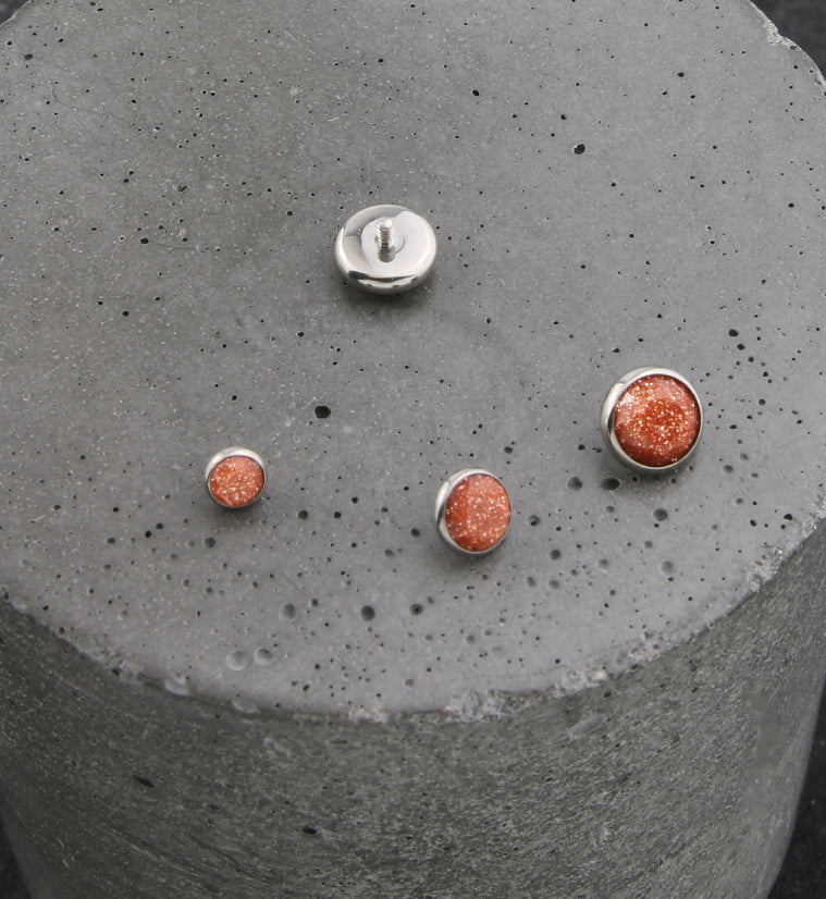 Faceted Gold Sandstone Titanium Internally Threaded Top