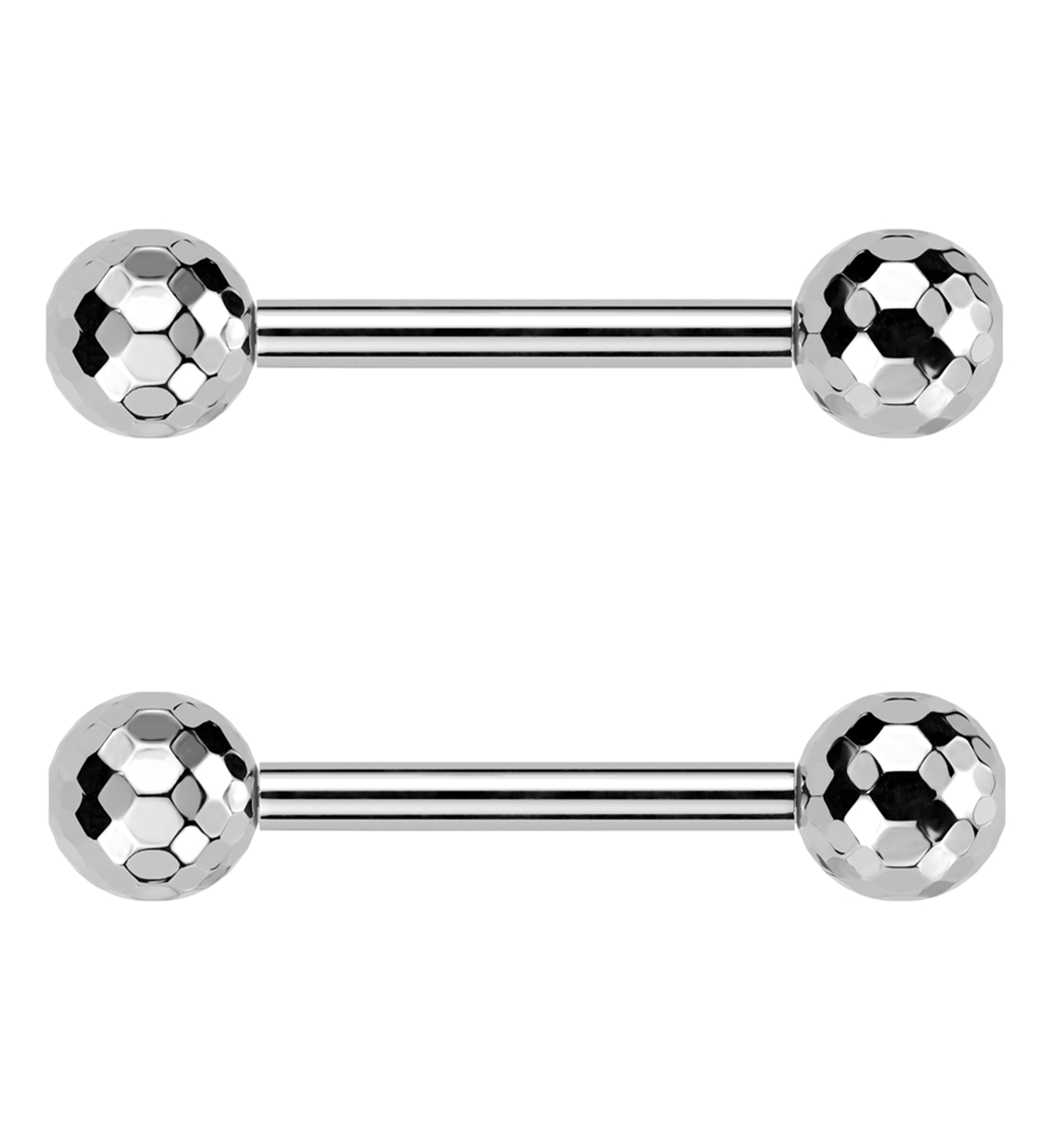 Faceted Threadless Titanium Nipple Barbells