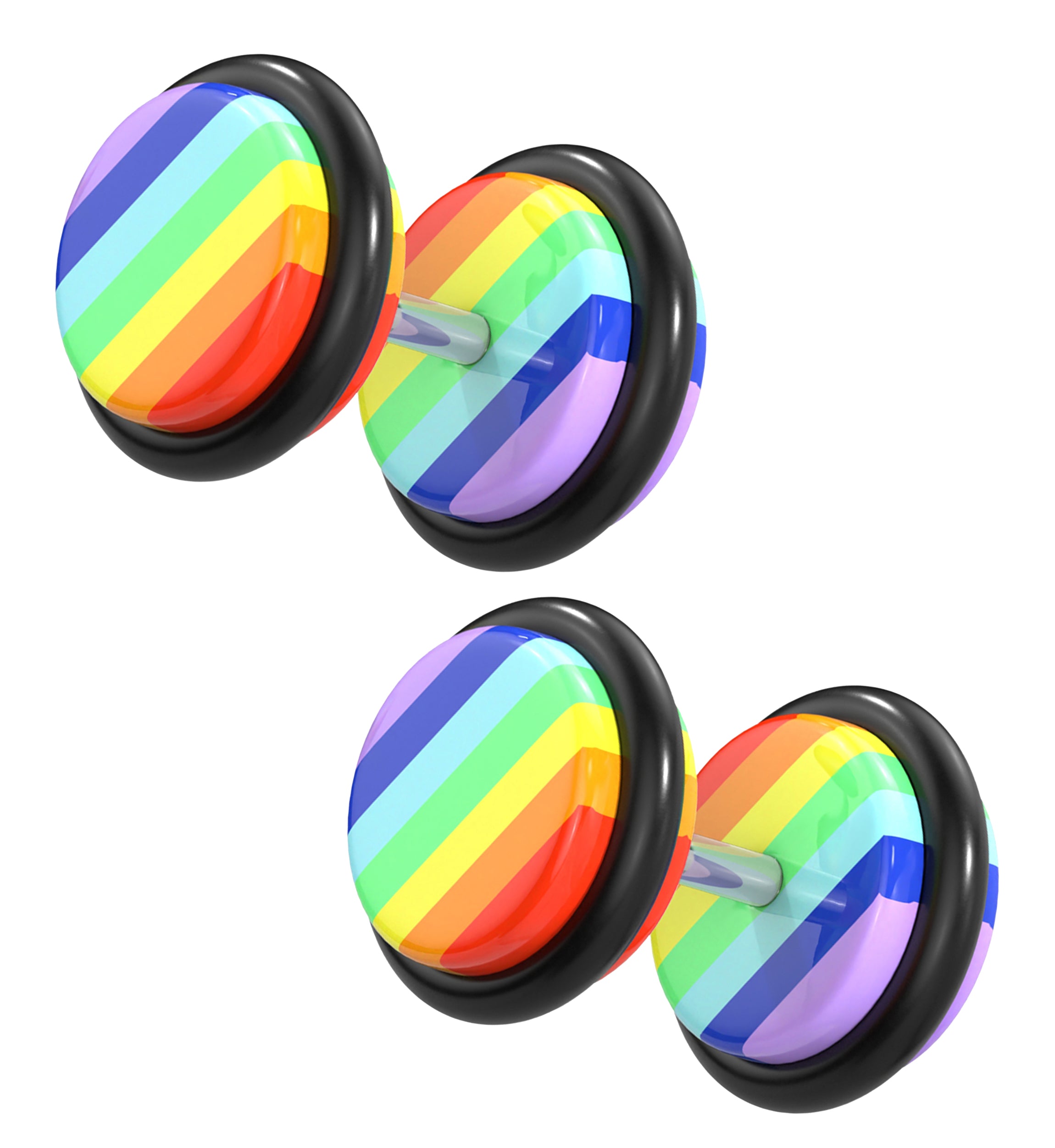 Fake Gauge Rainbow Earring Plugs