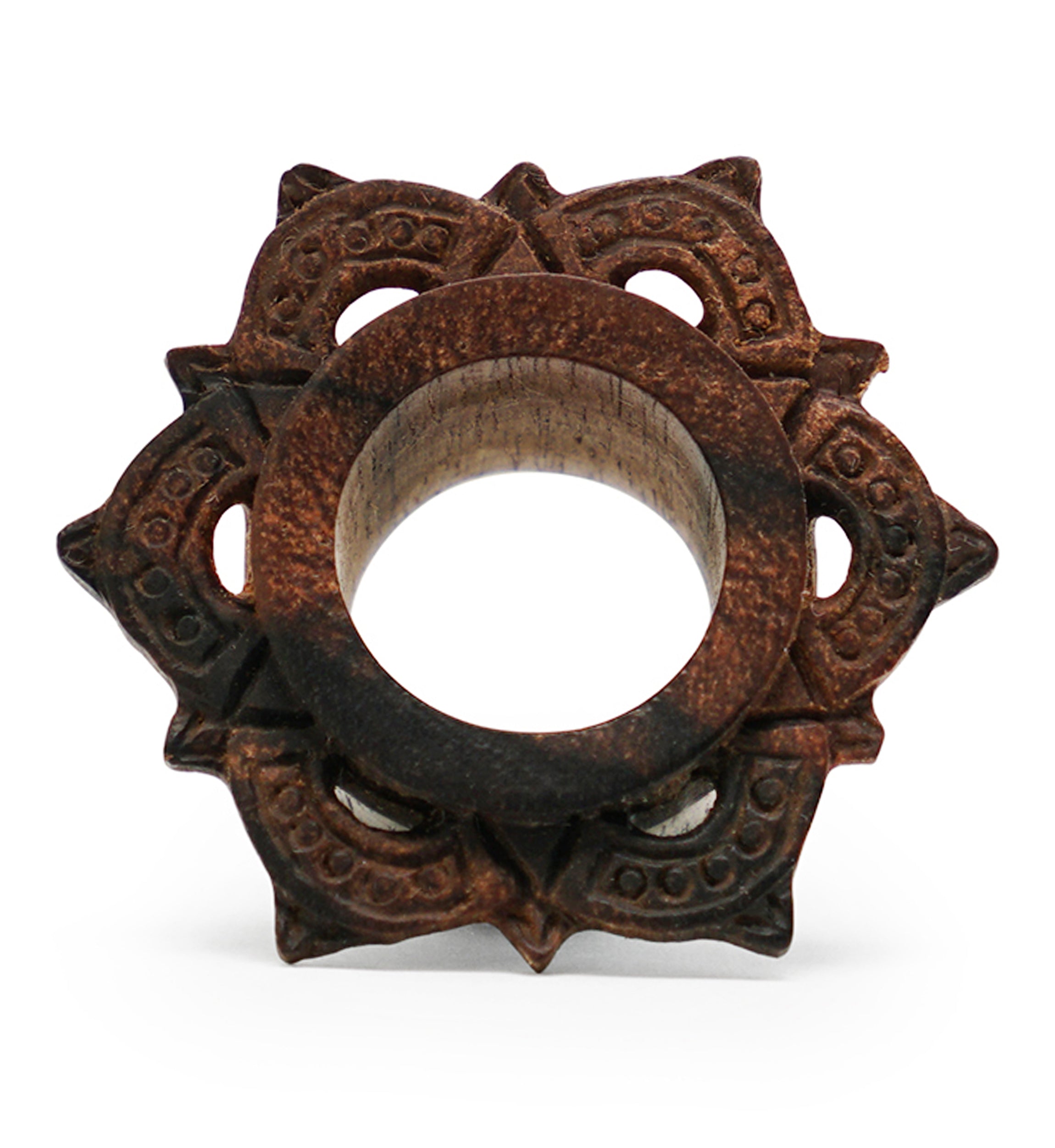 Filigree Areng Wood Mayan Flare Tunnel Plugs