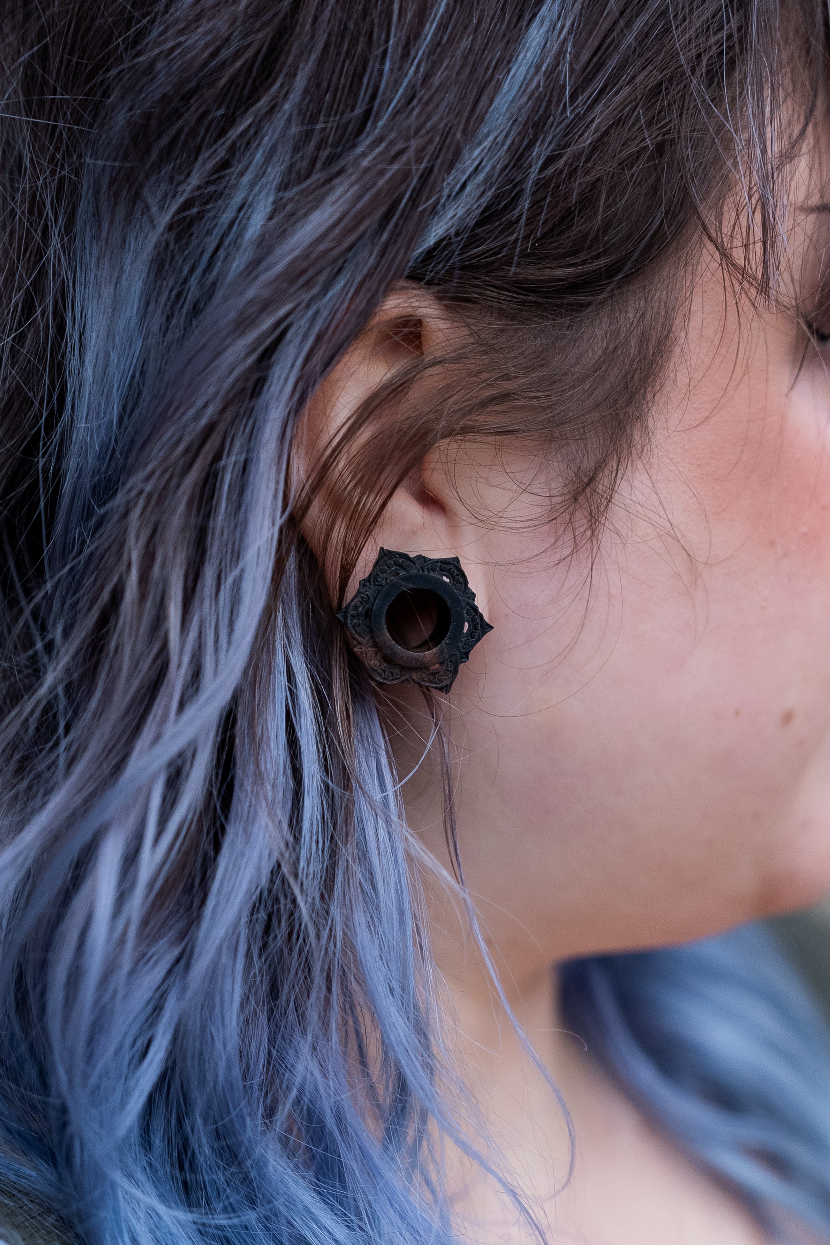 Filigree Areng Wood Mayan Flare Tunnel Plugs