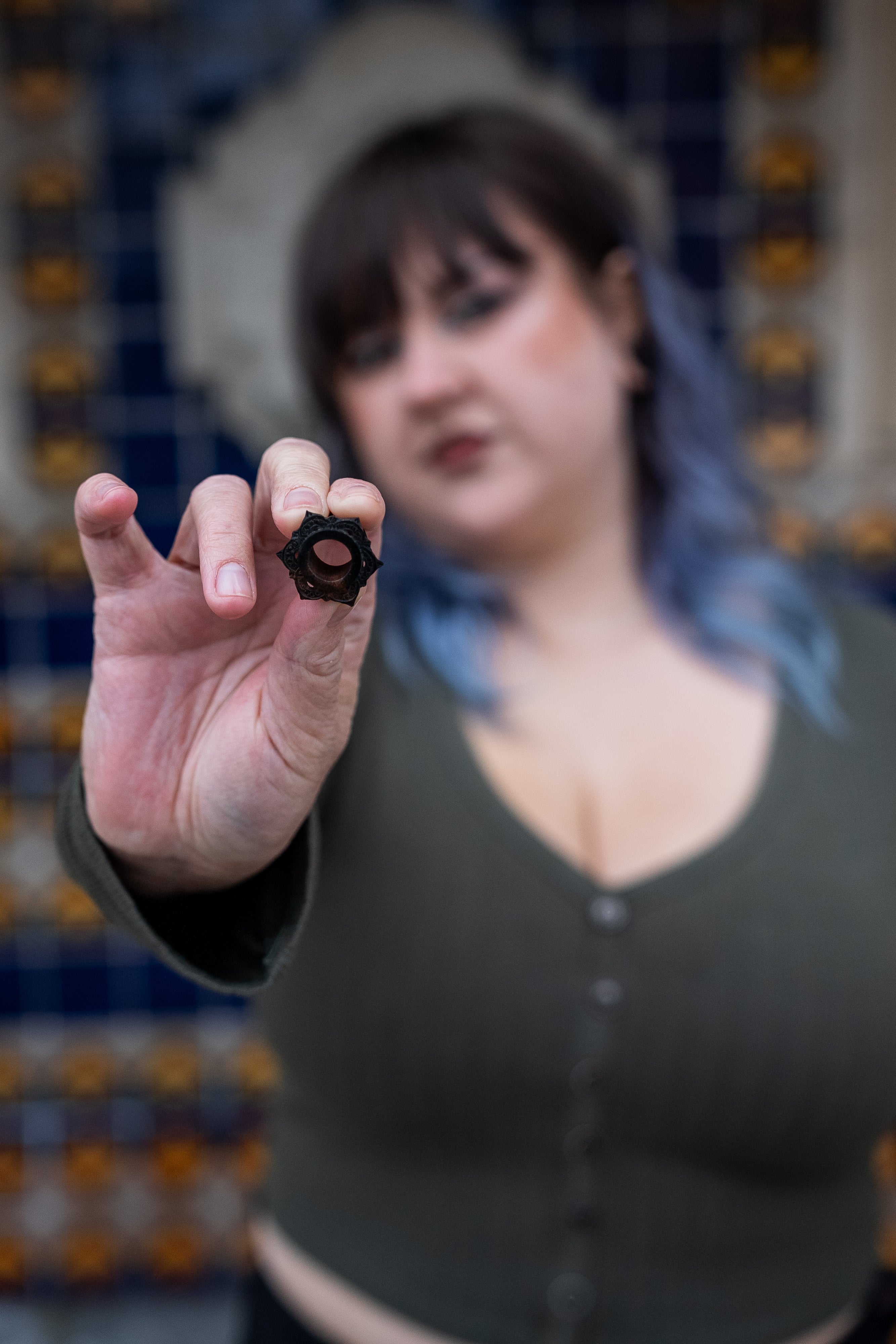 Filigree Areng Wood Mayan Flare Tunnel Plugs