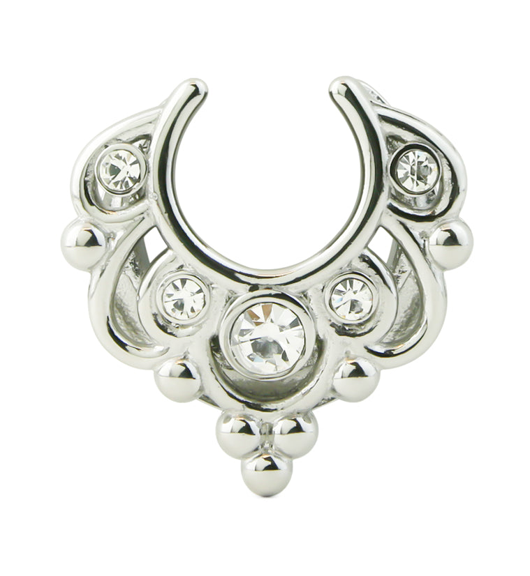 Filigree Clear CZ Stainless Steel Saddles