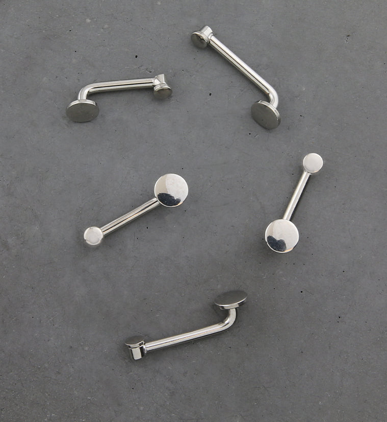 Flat Disk Vertical Clitoral Hood Internally Threaded Titanium Barbell