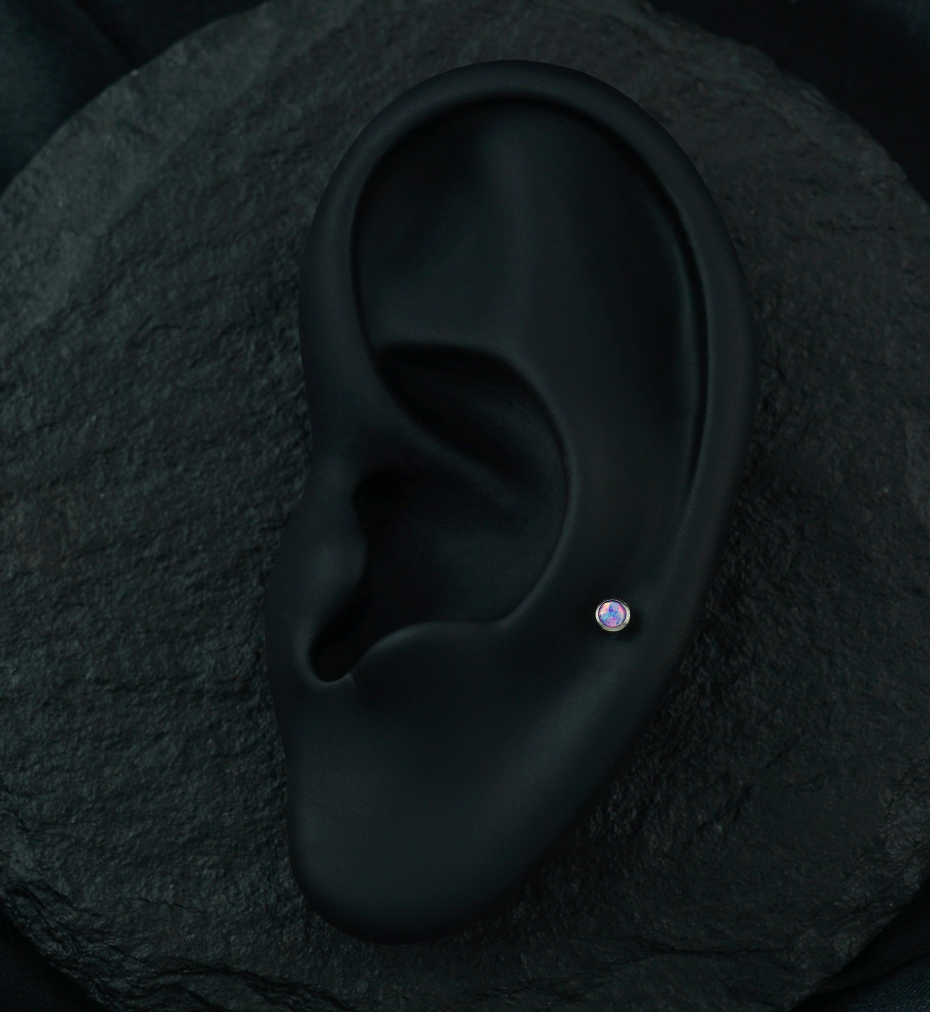 Flat Purple Opalite Titanium Threadless Labret