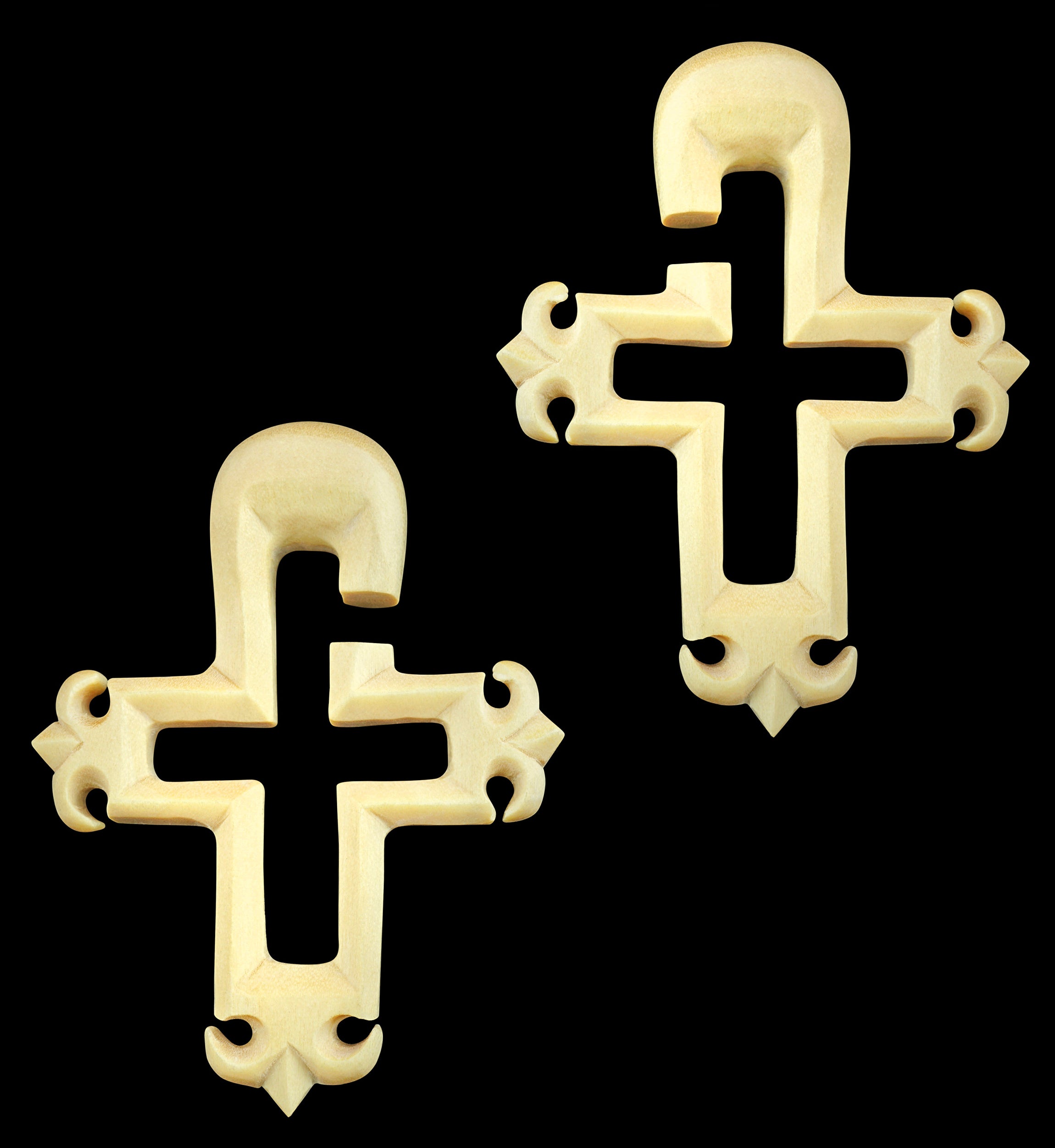 Fleur De Lis Cross Crocodile Wooden Hangers