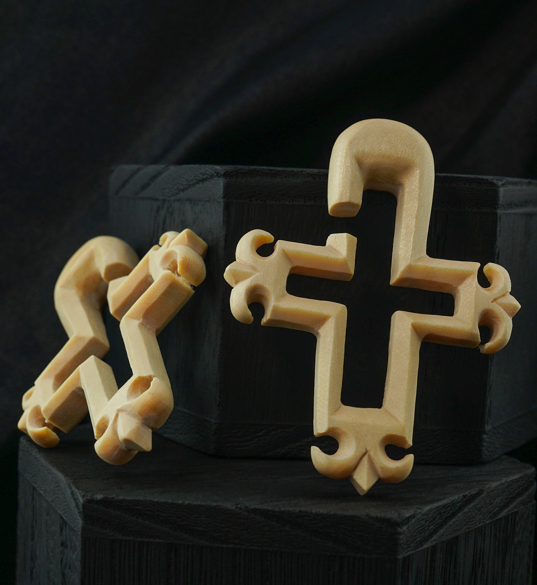 Fleur De Lis Cross Crocodile Wooden Hangers