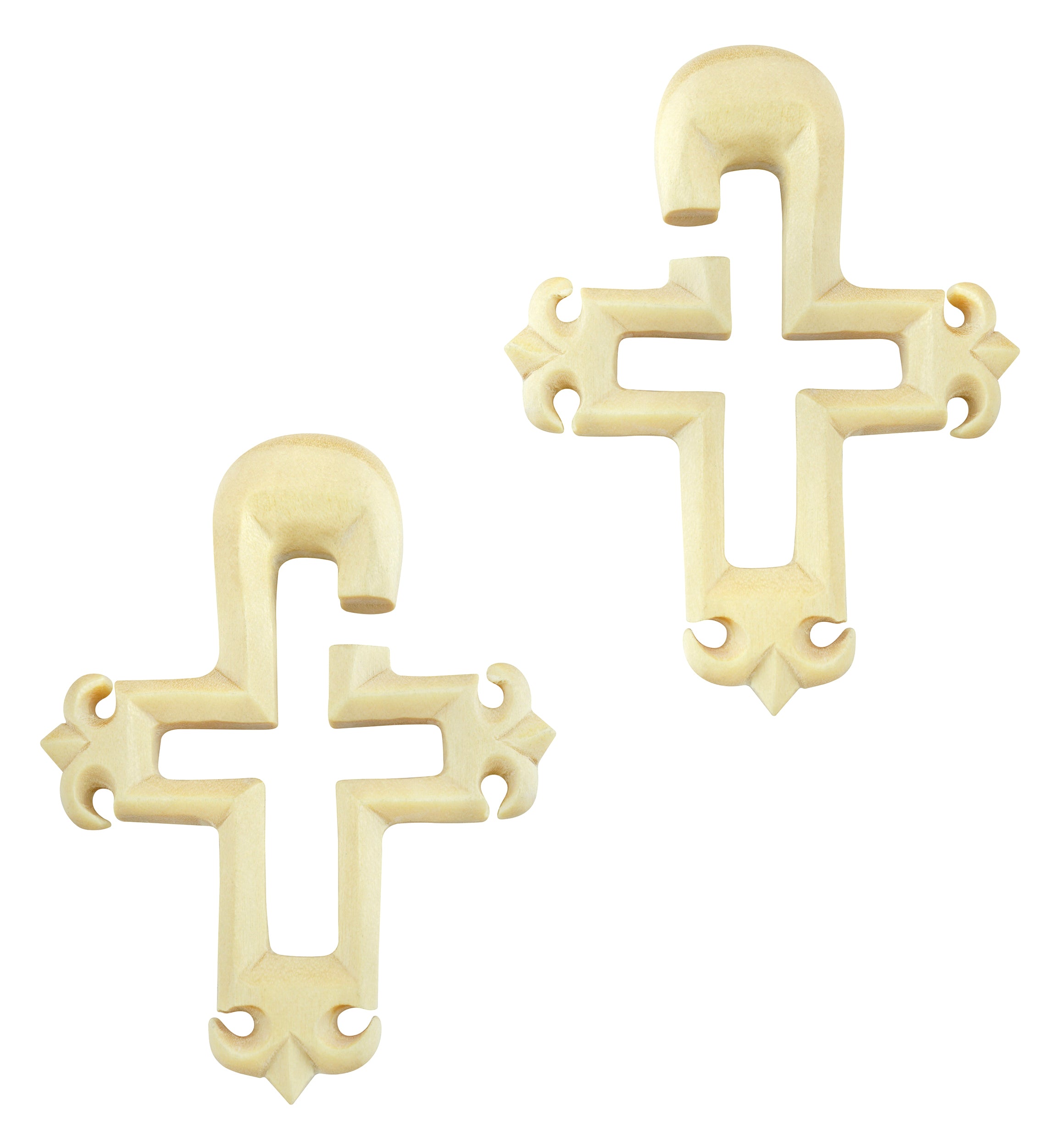 Fleur De Lis Cross Crocodile Wooden Hangers