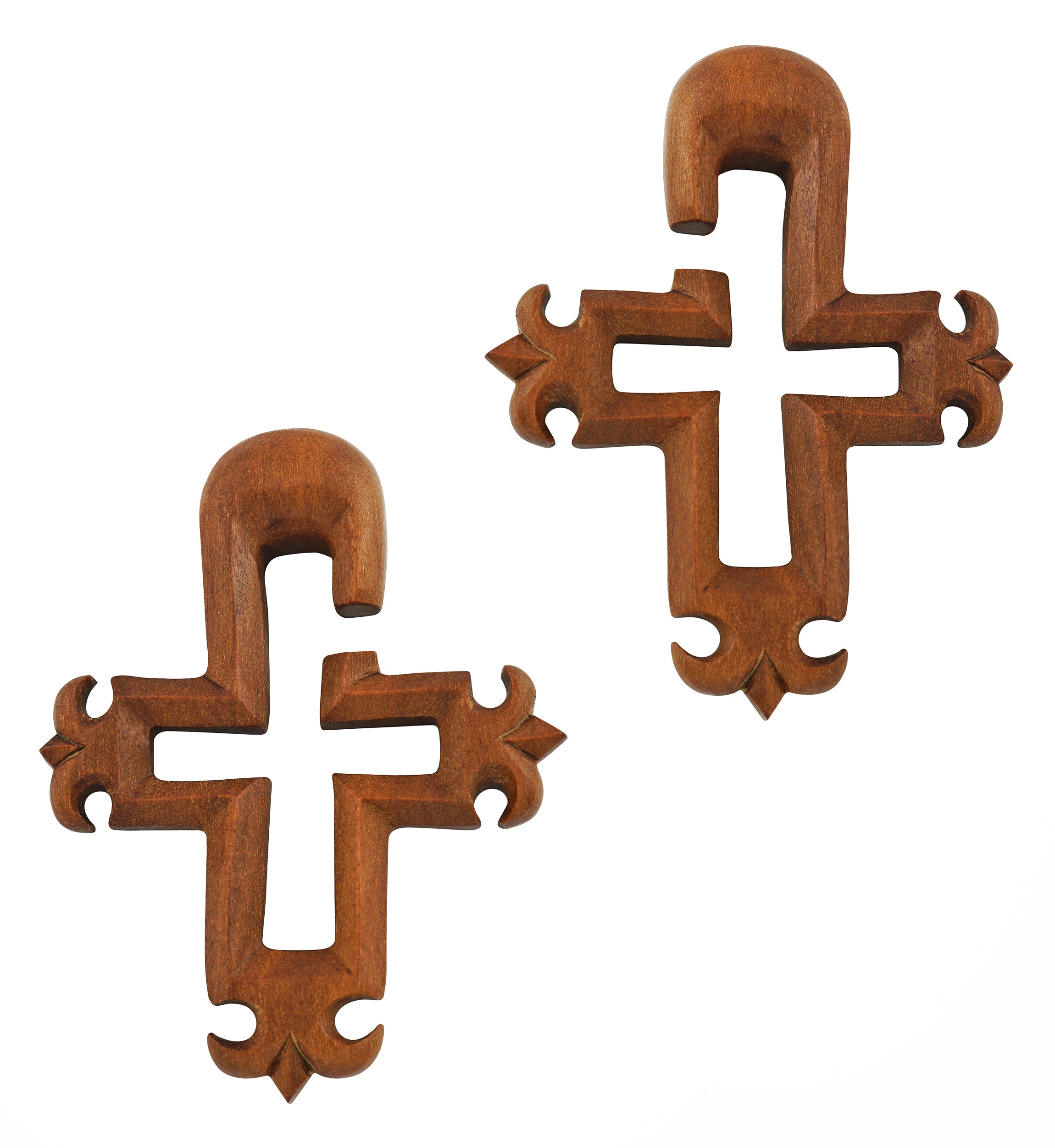 Fleur De Lis Cross Saba Wooden Hangers