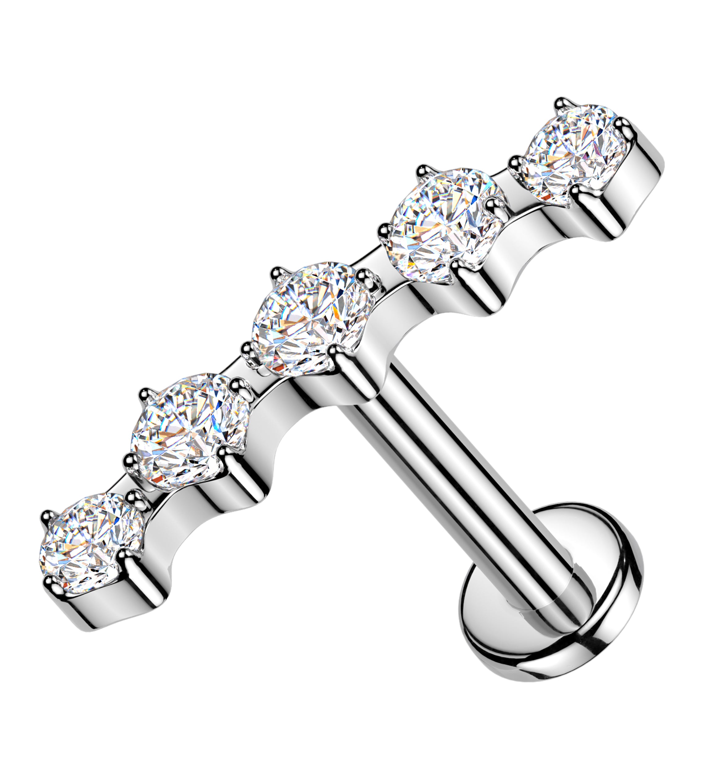 Flex Clear CZ Internally Threaded Stainless Steel Labret